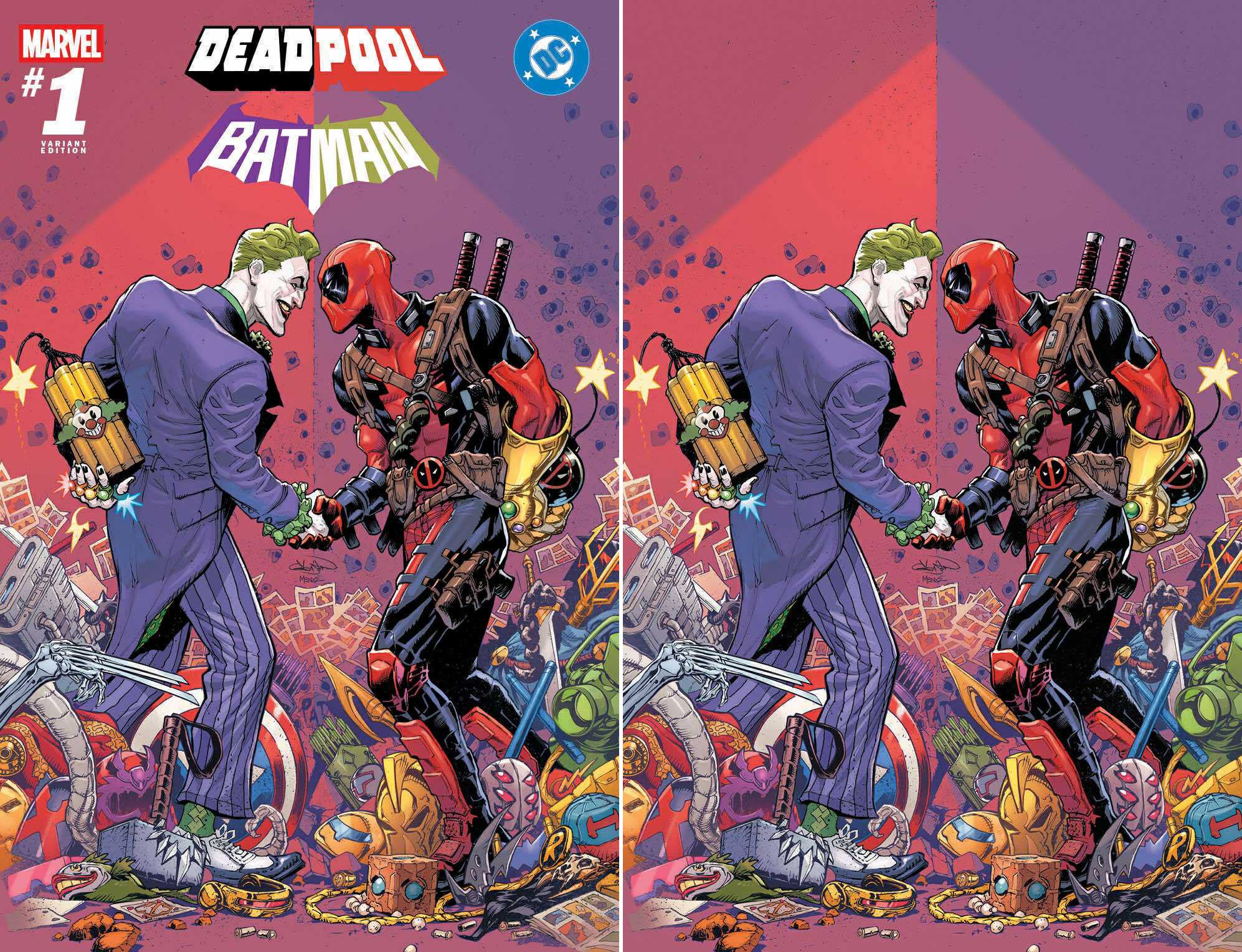 MARVEL / DC: DEADPOOL / BATMAN #1 PATRICK GLEASON EXCLUSIVE VARIANT COVERS
