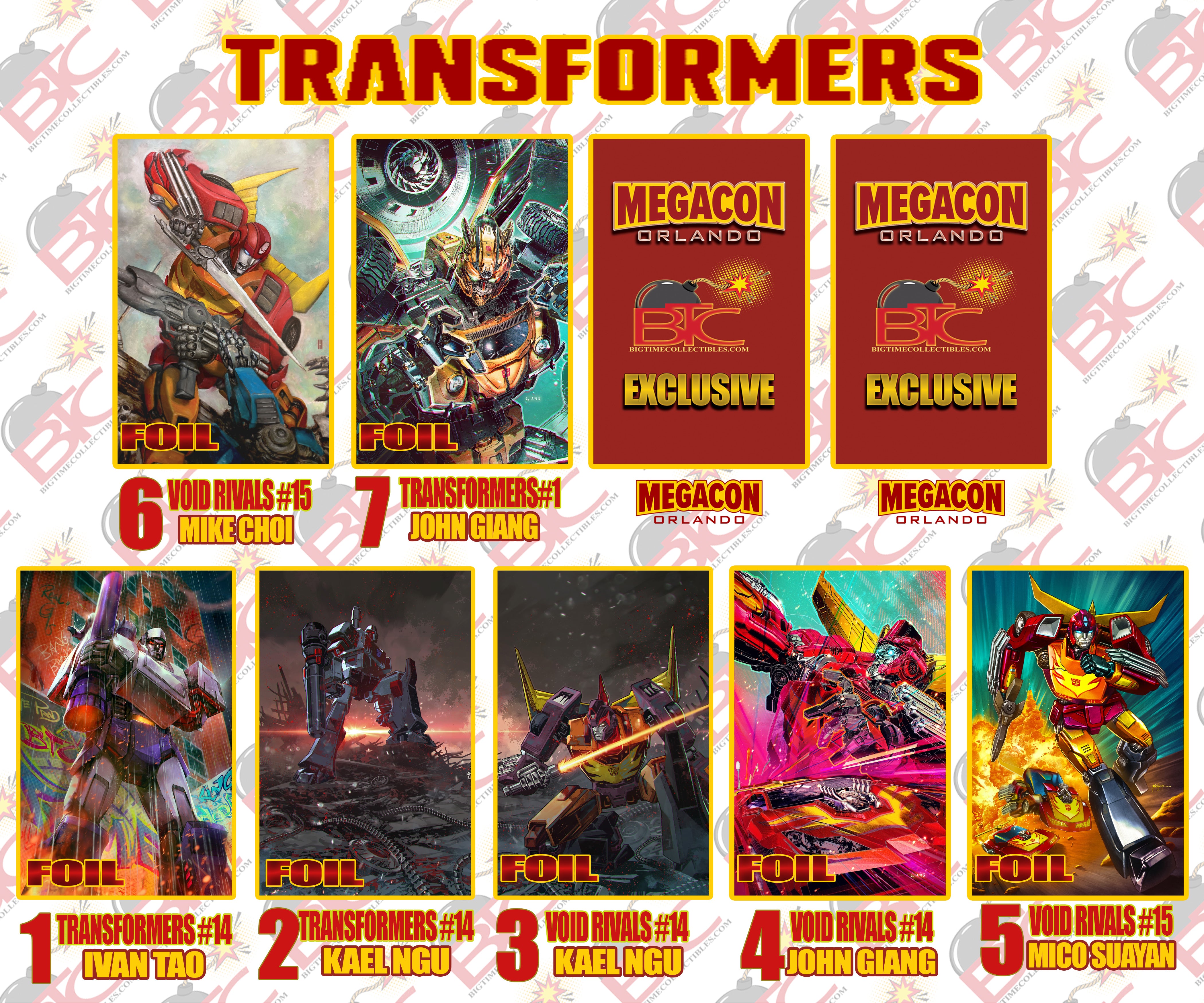 2025 MEGACON BTC TRANSFORMERS EXCLUSIVE 9-PACK FOIL BUNDLE!!! LIMITED TO ONLY 50 SETS!!!