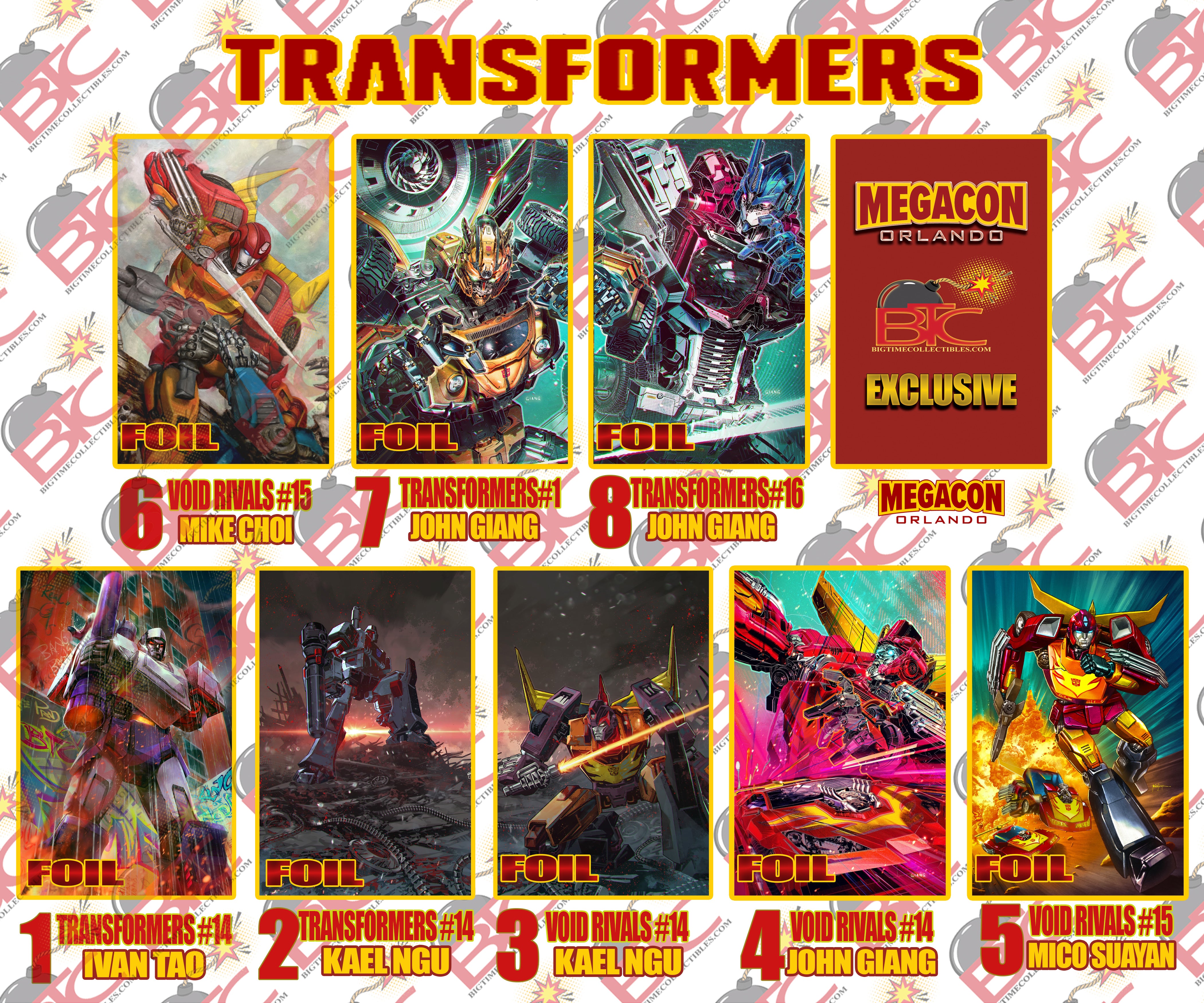 2025 MEGACON BTC TRANSFORMERS EXCLUSIVE 9-PACK FOIL BUNDLE!!! LIMITED TO ONLY 50 SETS!!!