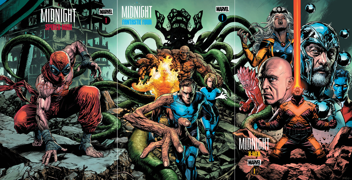 MIDNIGHT SPIDER-MAN, FANTASTIC FOUR & X-MEN #1 MICO SUAYAN NYCC CONNECTING VARIANT COVERS