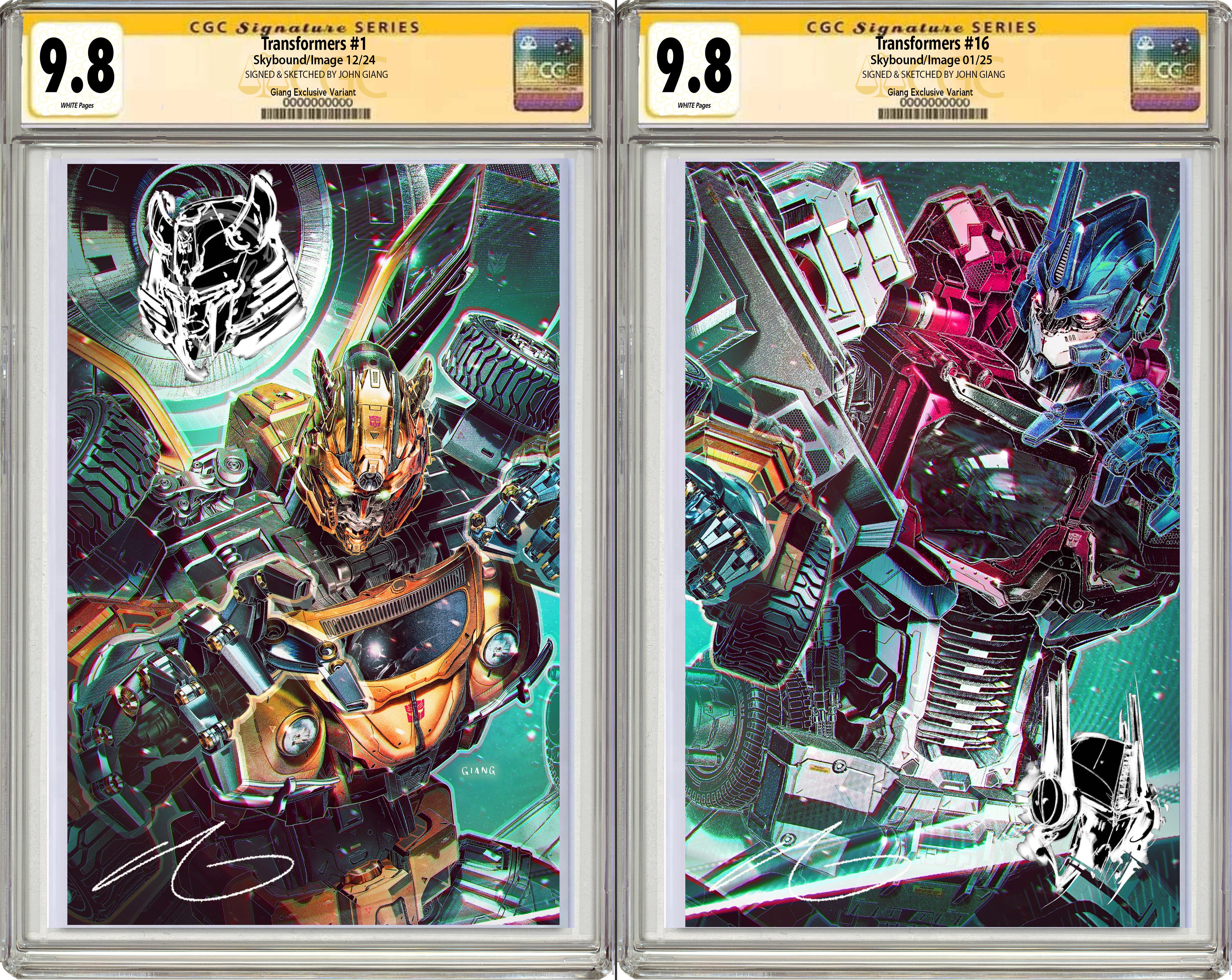 TRANSFORMERS #1 & TRANSFORMERS #16 JOHN GIANG EXCLUSIVE CONNECTING VAR