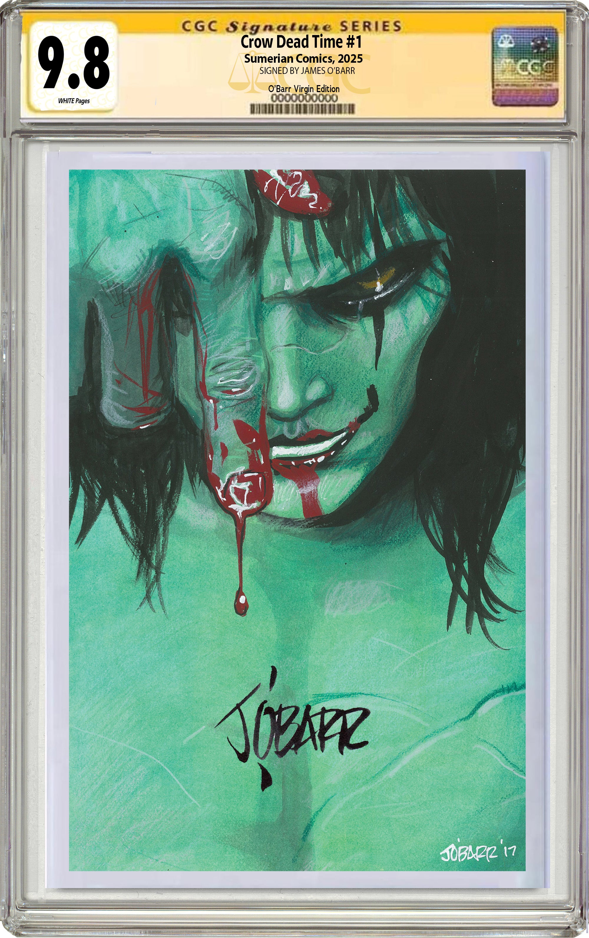 CROW DEAD TIME #1 JAMES O'BARR SDCC EXCLUSIVE VIRGIN VARIANT. LIMITED TO 300 W/COA