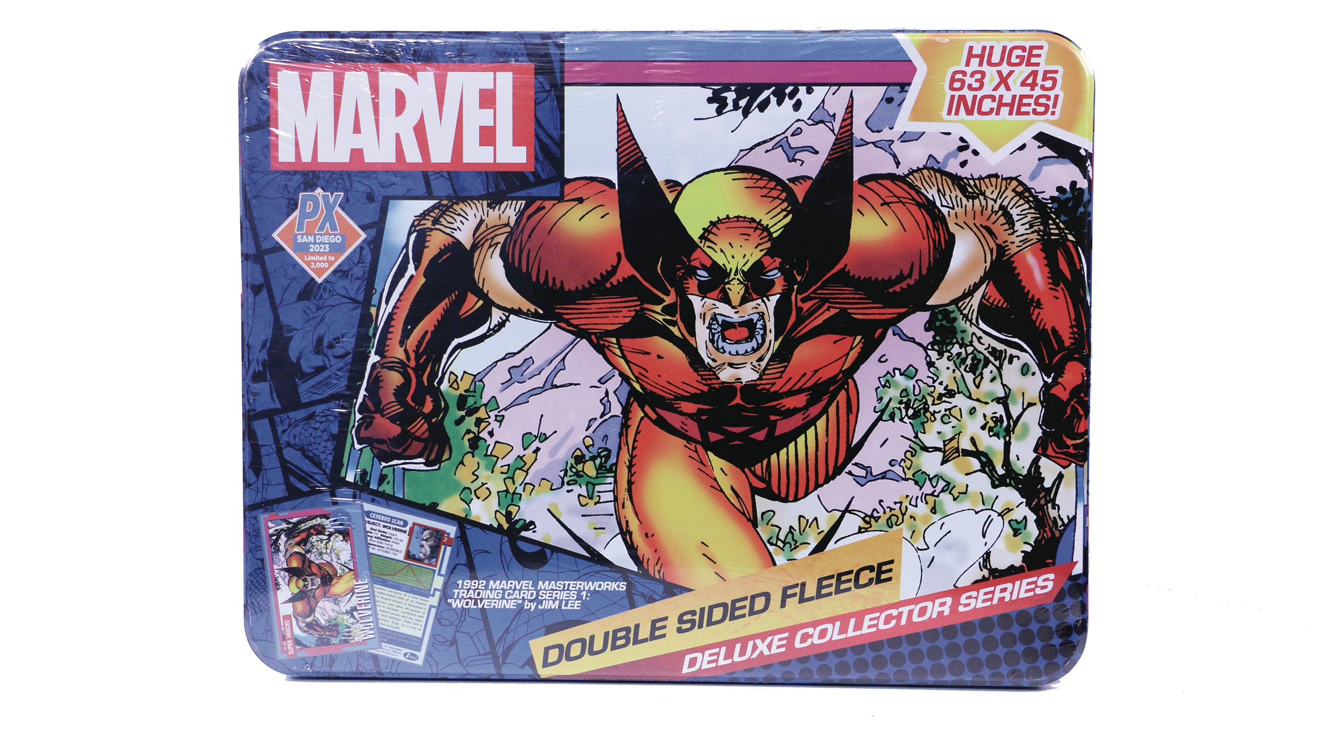 MARVEL WOLVERINE CARD PX DLX FLEECE BLANKET TIN (IN STOCK)