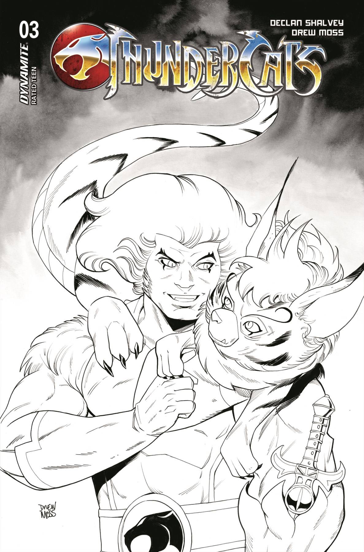 THUNDERCATS #3 CVR Z 1:10 MOSS SNARF B&W 04/10/24