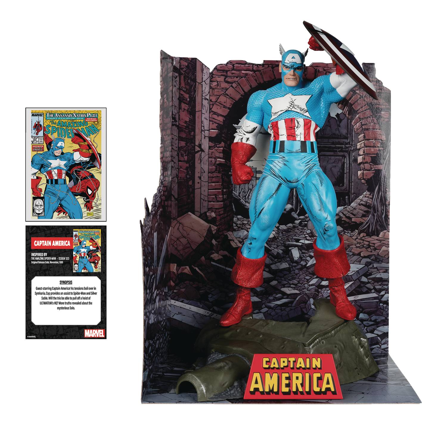 MCFARLANE MARVEL WV1 ASM #323 CAPTAIN AMERICA 1/6 SCALE FIGURE