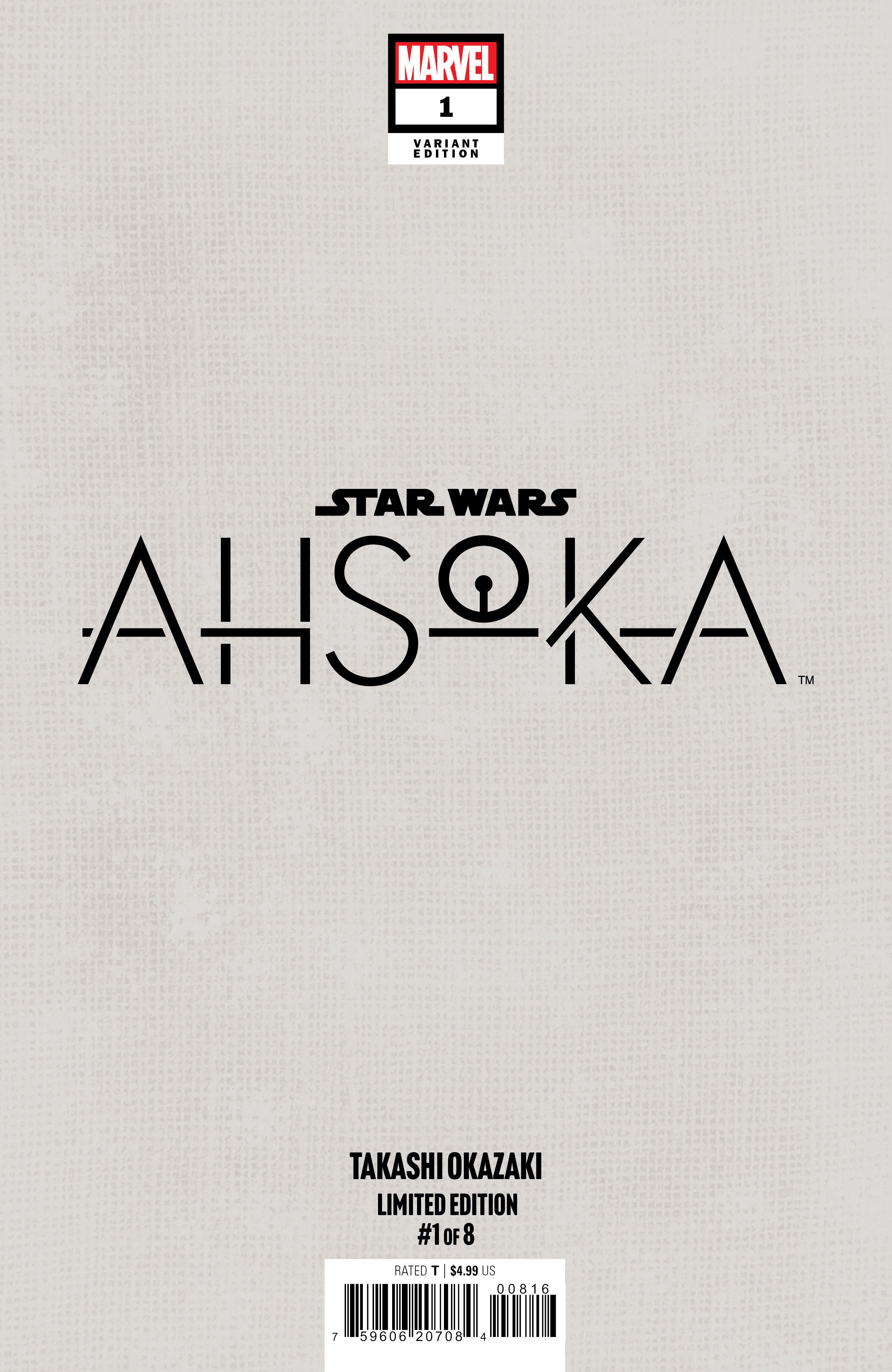 STAR WARS: AHSOKA #1-8 TAKASHI OKAZAKI LIMITED EDITION EXCLUSIVE VIRGIN VARIANT SET  04/2025