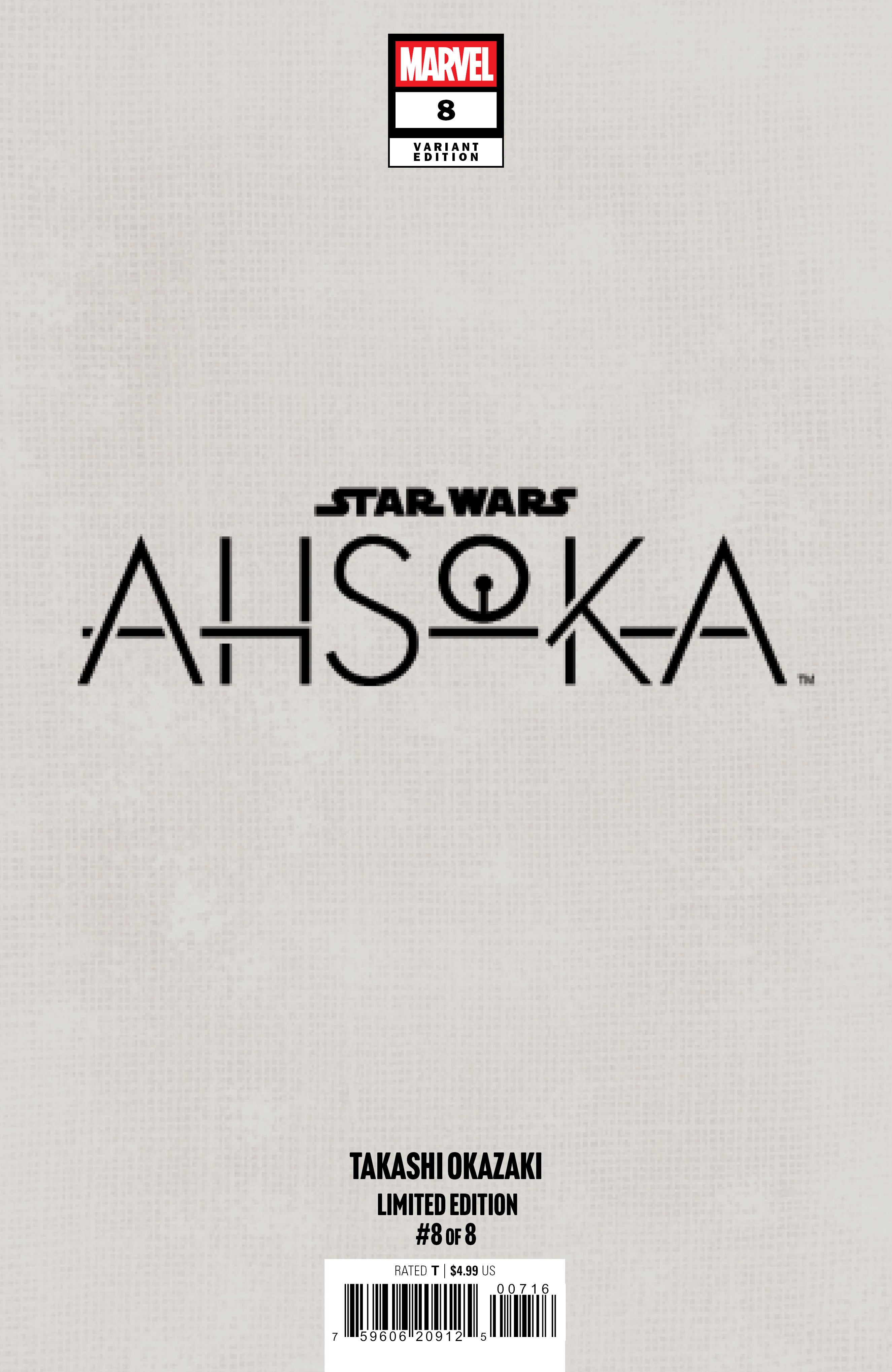STAR WARS: AHSOKA #8 TAKASHI OKAZAKI LIMITED EDITION EXCLUSIVE VARIANT