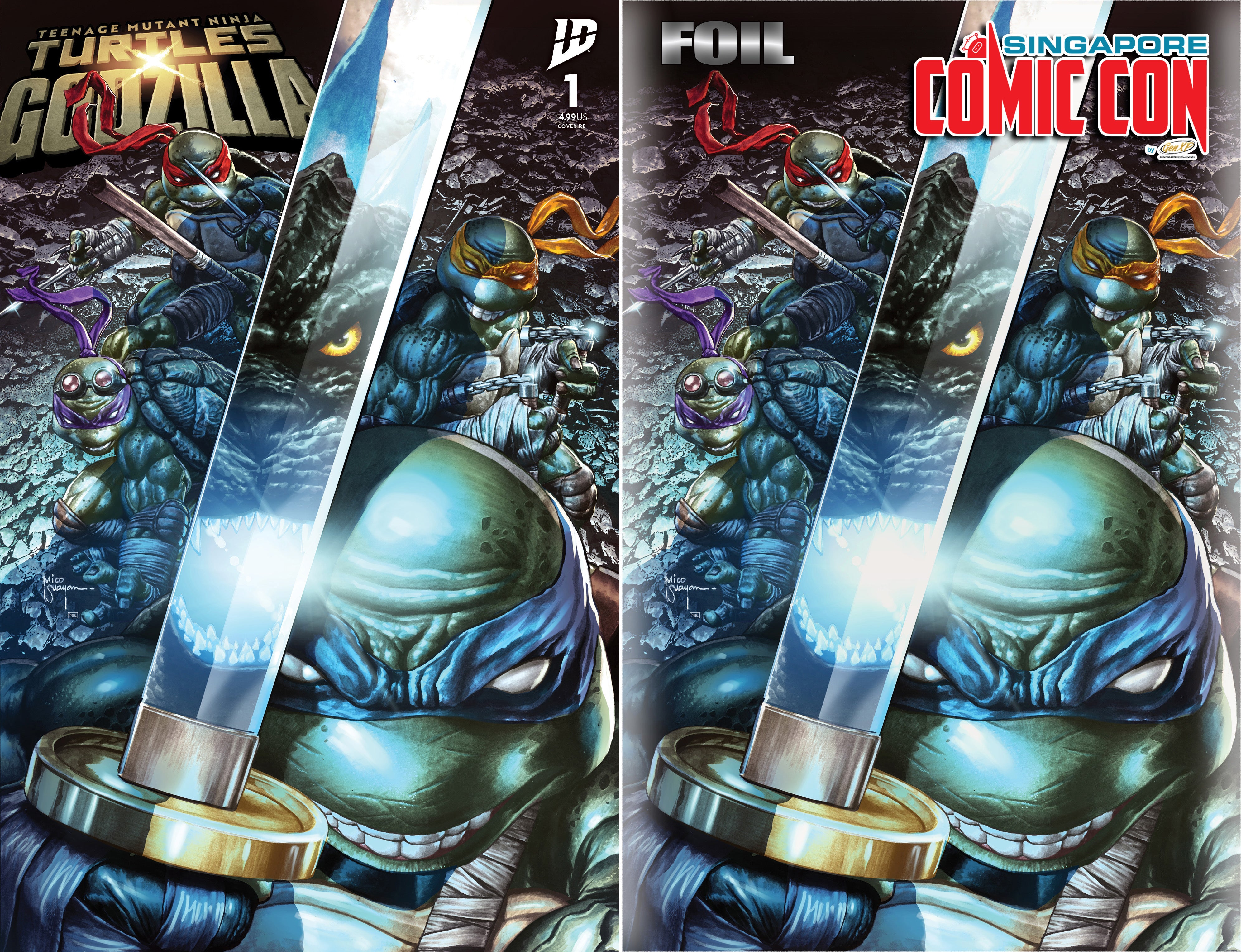 TEENAGE MUTANT NINJA TURTLES X GODZILLA #1 MICO SUAYAN SGCC EXCLUSIVE VARIANT COVER OPTIONS