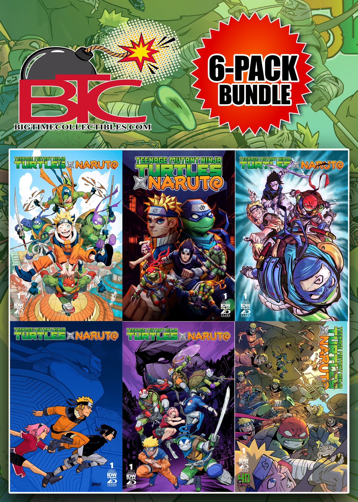 Teenage Mutant Ninja Turtles x Naruto #1 6-PACK BUNDLE -- [Expected In Stock Date : 11-20-24]