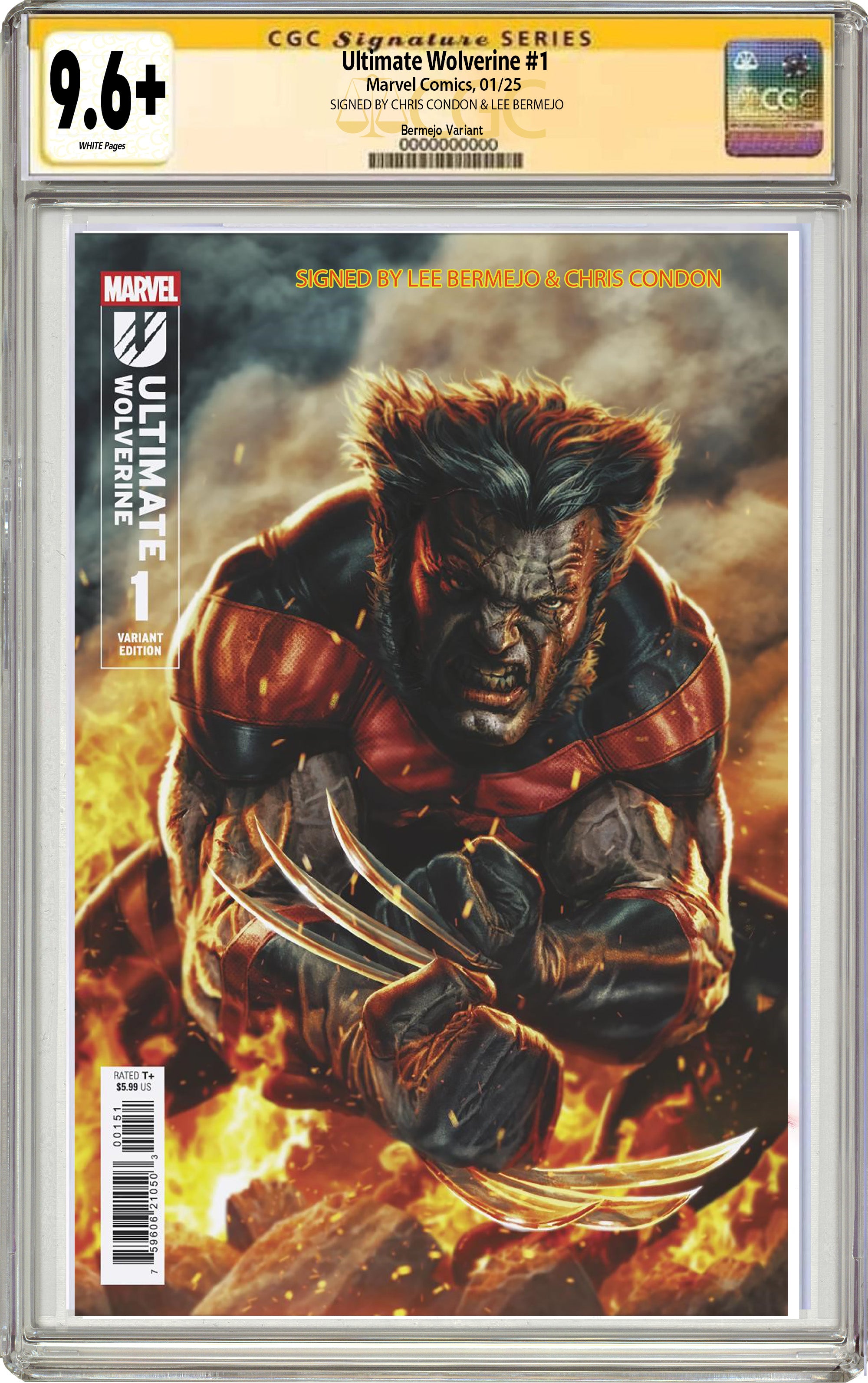 ULTIMATE WOLVERINE #1 BERMEJO VARIANT SIGNED BY LEE BERMEJO & CHRIS CONDON CGC 9.6 OR BETTER