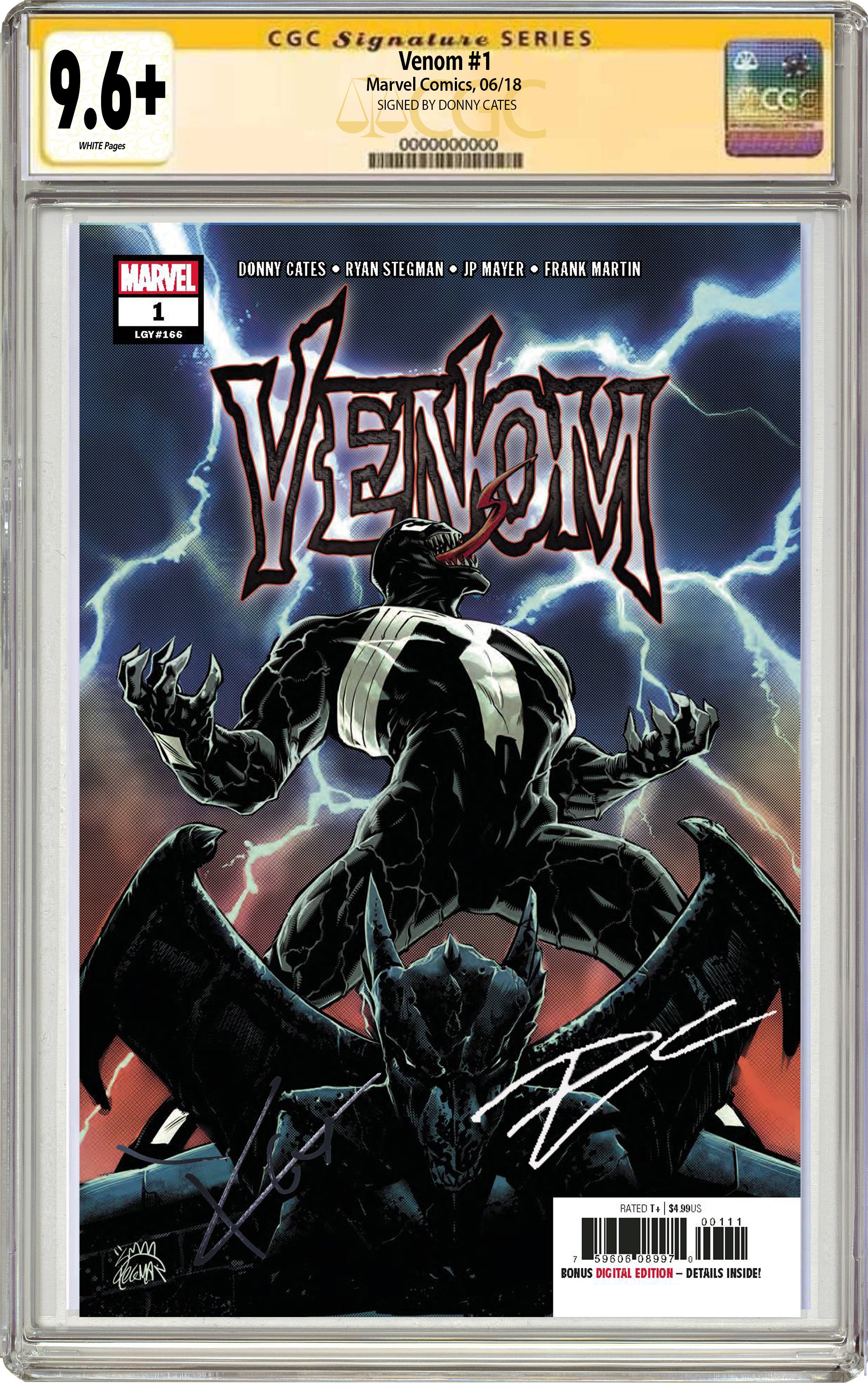 VENOM #1 SIGNED BY DONNY CATES CGC 9.6 OR BETTER