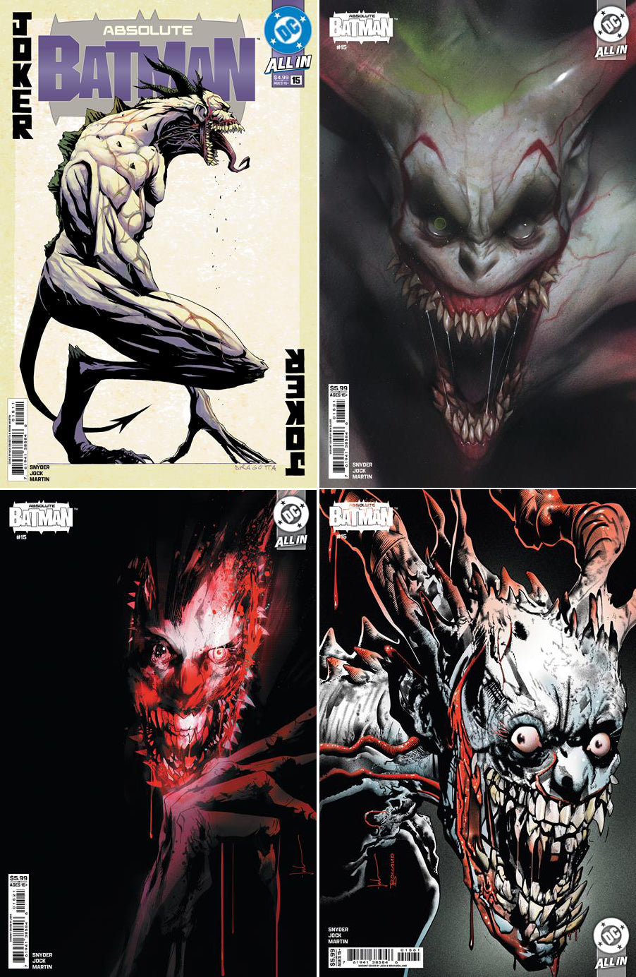 ABSOLUTE BATMAN #15 FIRST APPEARANCE OF ABSOLUTE JOKER 4-PACK BUNDLE -- [Expected In Stock Date : 12-10-25]