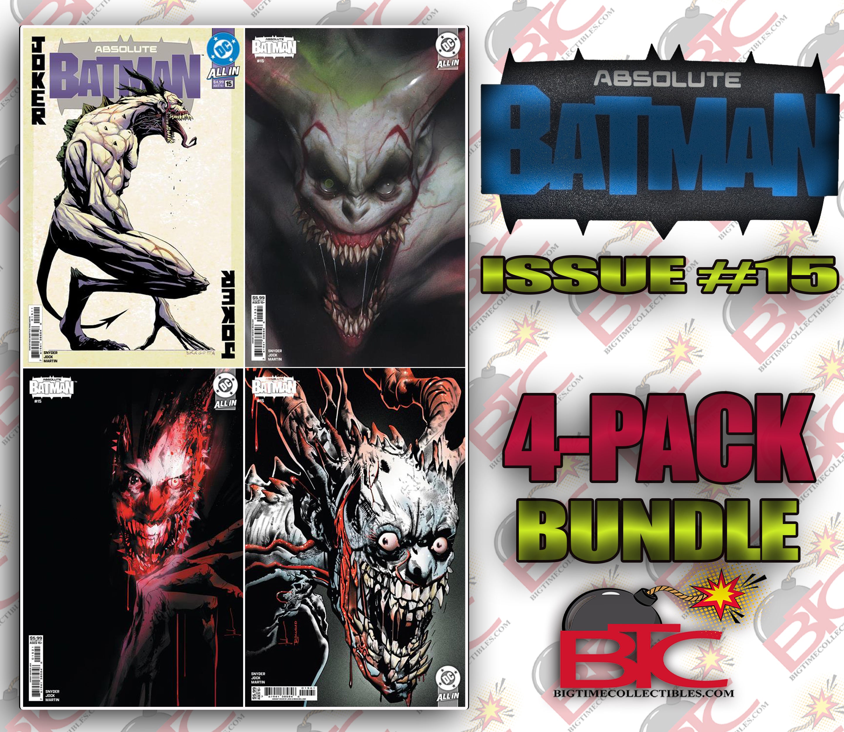 ABSOLUTE BATMAN #15 FIRST APPEARANCE OF ABSOLUTE JOKER 4-PACK BUNDLE -- [Expected In Stock Date : 12-10-25]