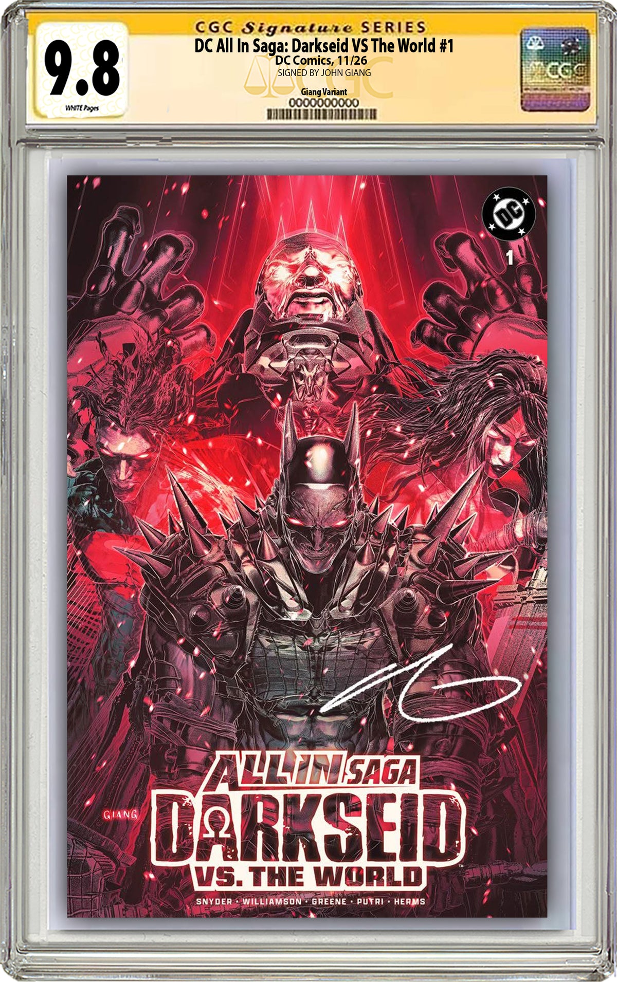 DC ALL IN SAGA DARKSEID VS THE WORLD #1 JOHN GIANG EXCLUSIVE VARIANT COVERS (CGC GRADED EDITION)