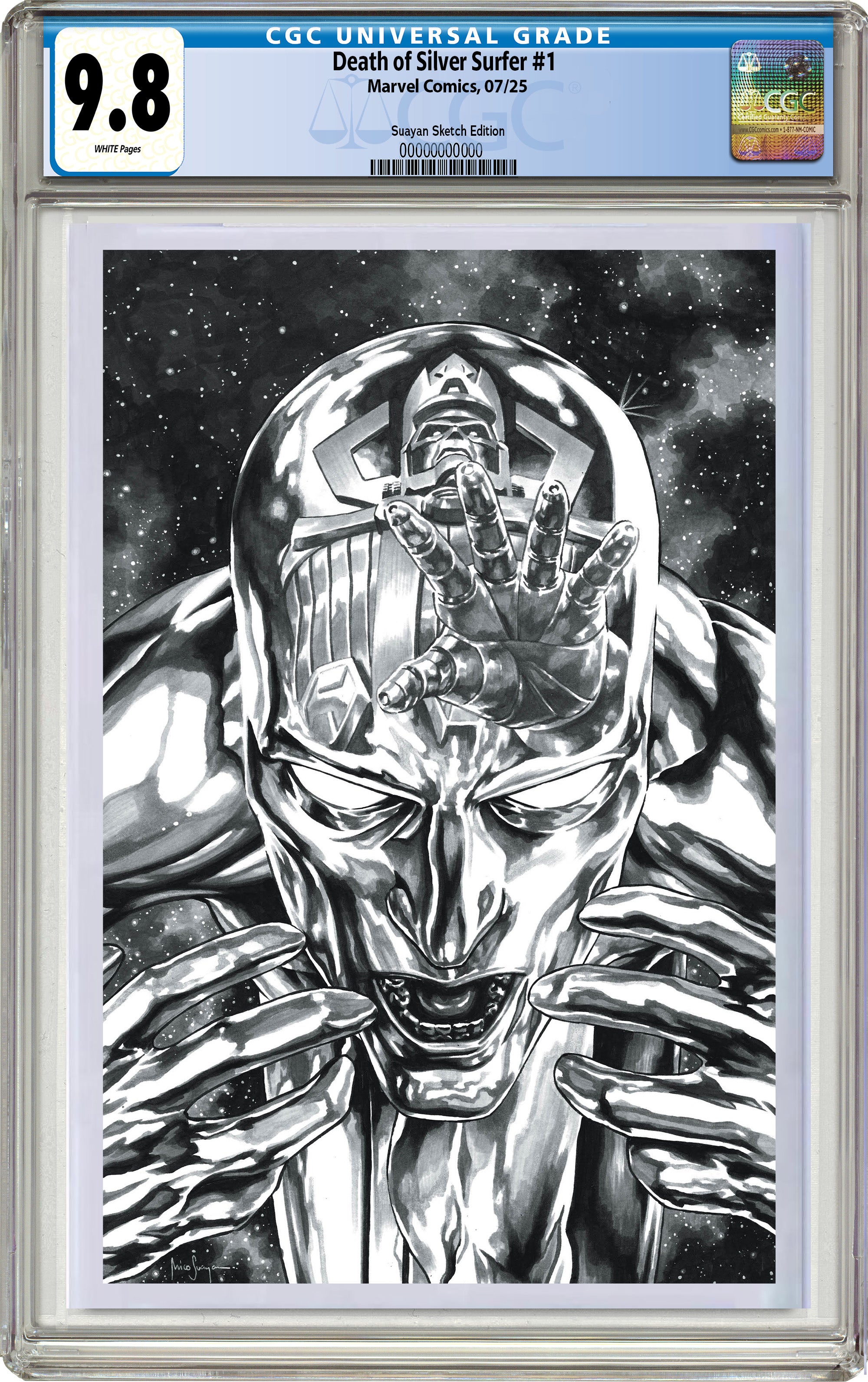 DEATH OF THE SILVER SURFER #1 MICO SUAYAN SDCC EXCLUSIVE VARIANT. LIMITED TO 500 COPIES W/COA