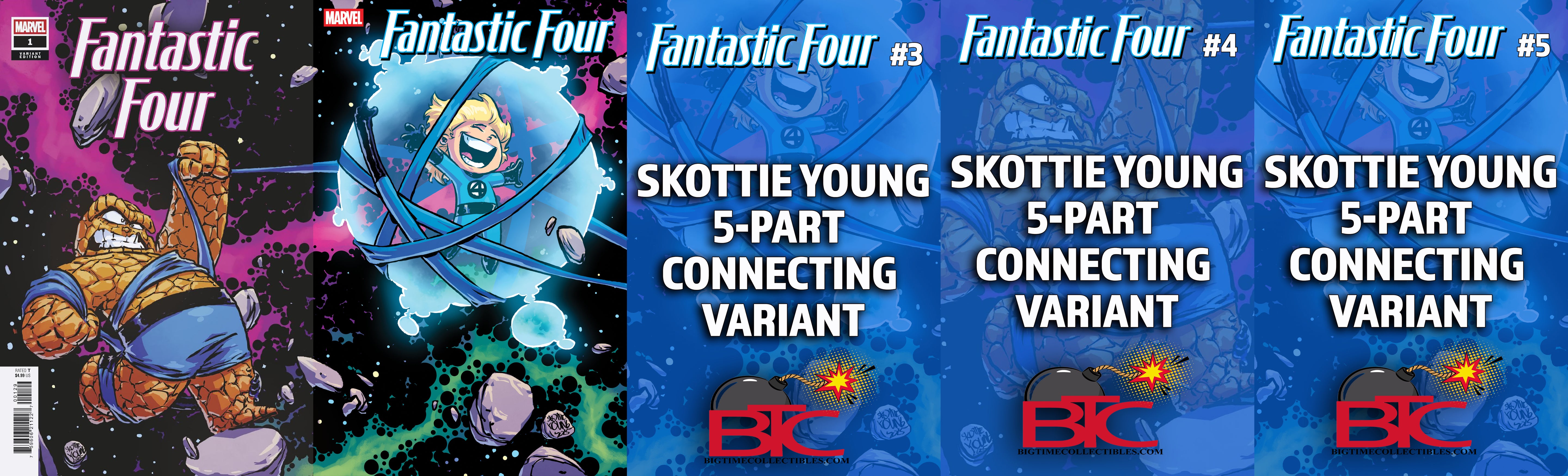 FANTASTIC FOUR #1-5 SKOTTIE YOUNG 5-PART CONNECTING VARIANT SET OPTIONS -- [Expected In Stock Date : 11-12-25]