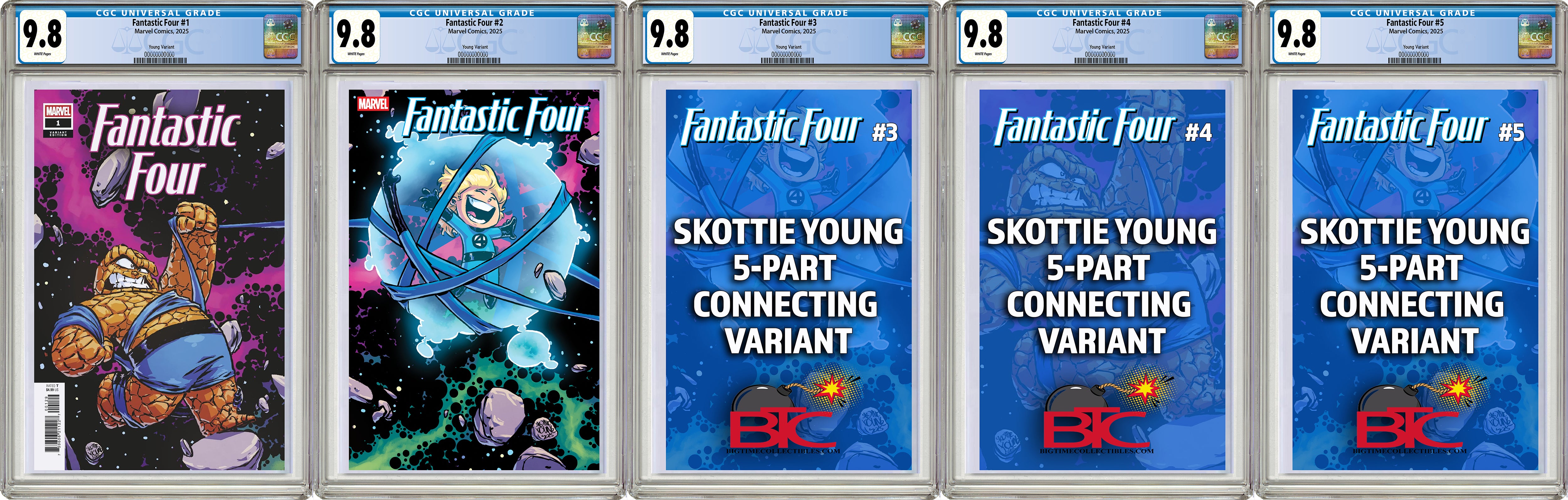 FANTASTIC FOUR #1-5 SKOTTIE YOUNG 5-PART CONNECTING VARIANT SET OPTIONS -- [Expected In Stock Date : 11-12-25]