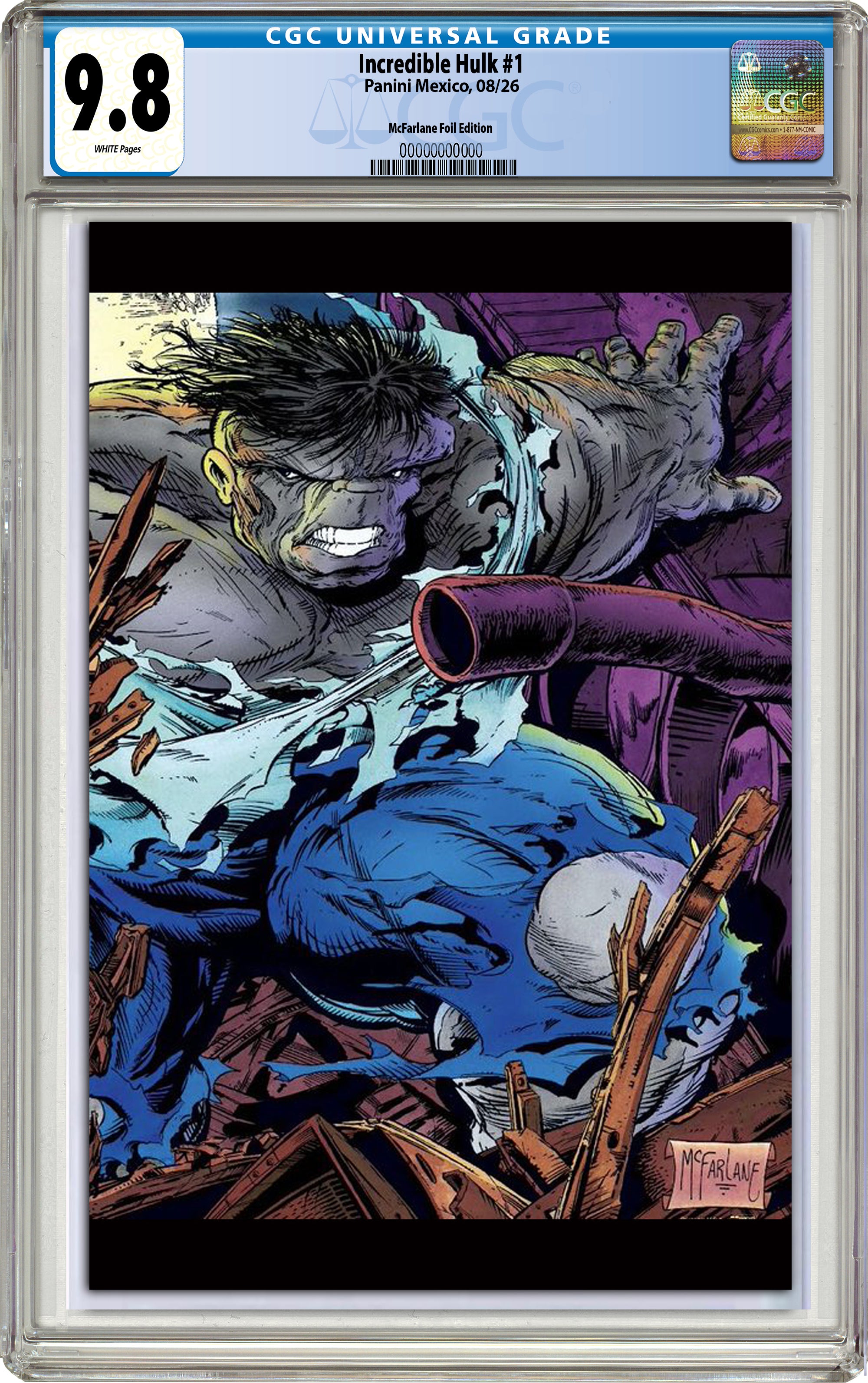 INCREDIBLE HULK #1 TODD MCFARLANE SDCC WRAPAROUND FOIL EDITION