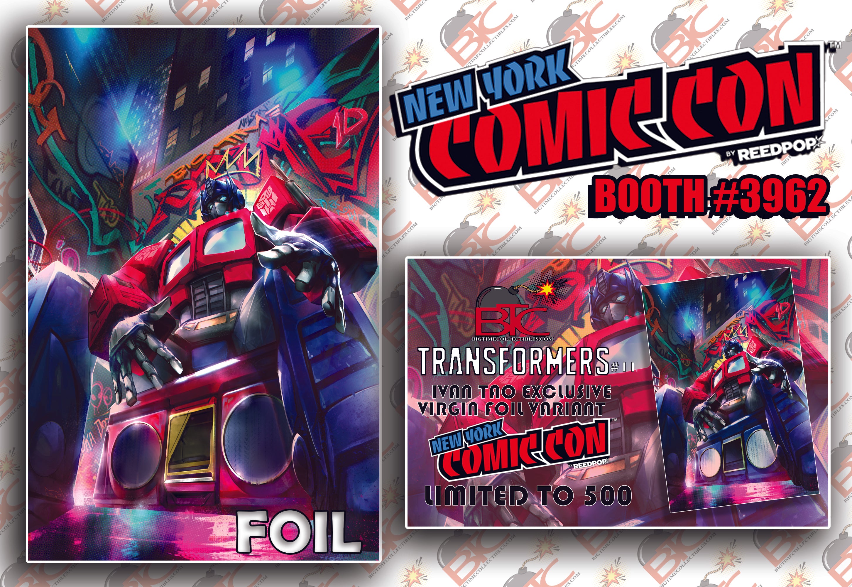 TRANSFORMERS #11 IVAN TAO NYCC EXCLUSIVE FOIL VIRGIN EDITION.