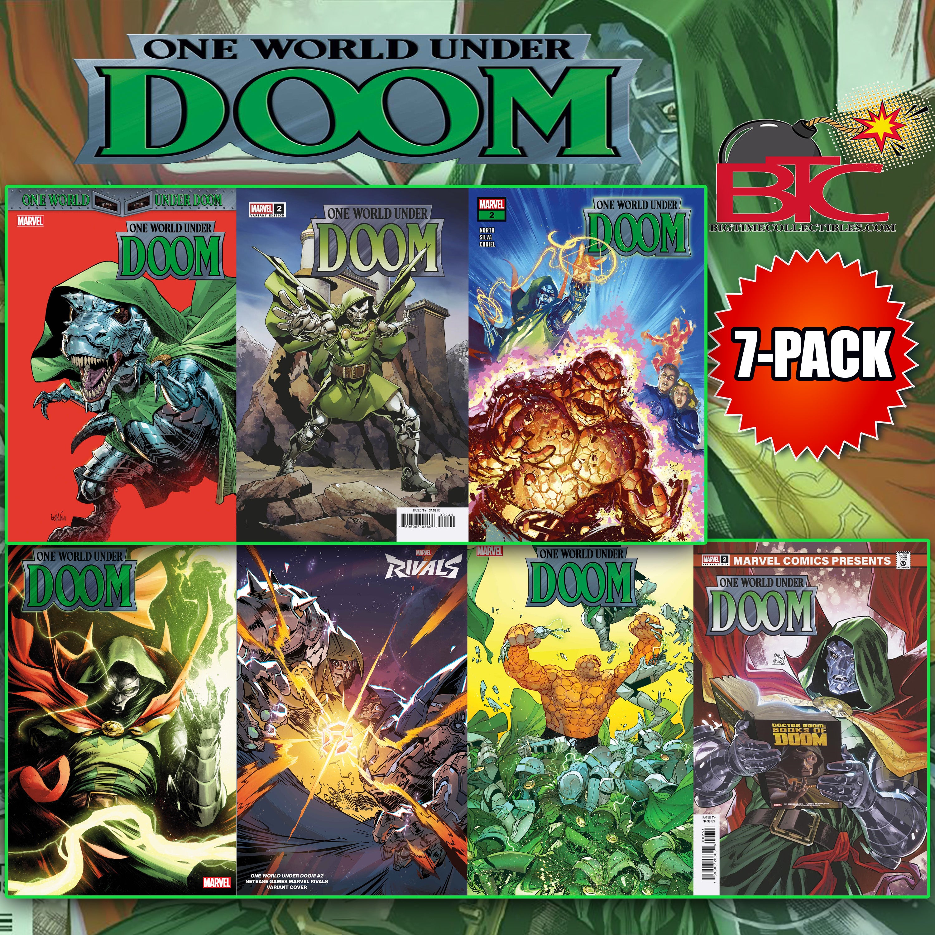 ONE WORLD UNDER DOOM #2 BTC 7-PACK BUNDLE - [Expected In Stock Date : 03-19-25]