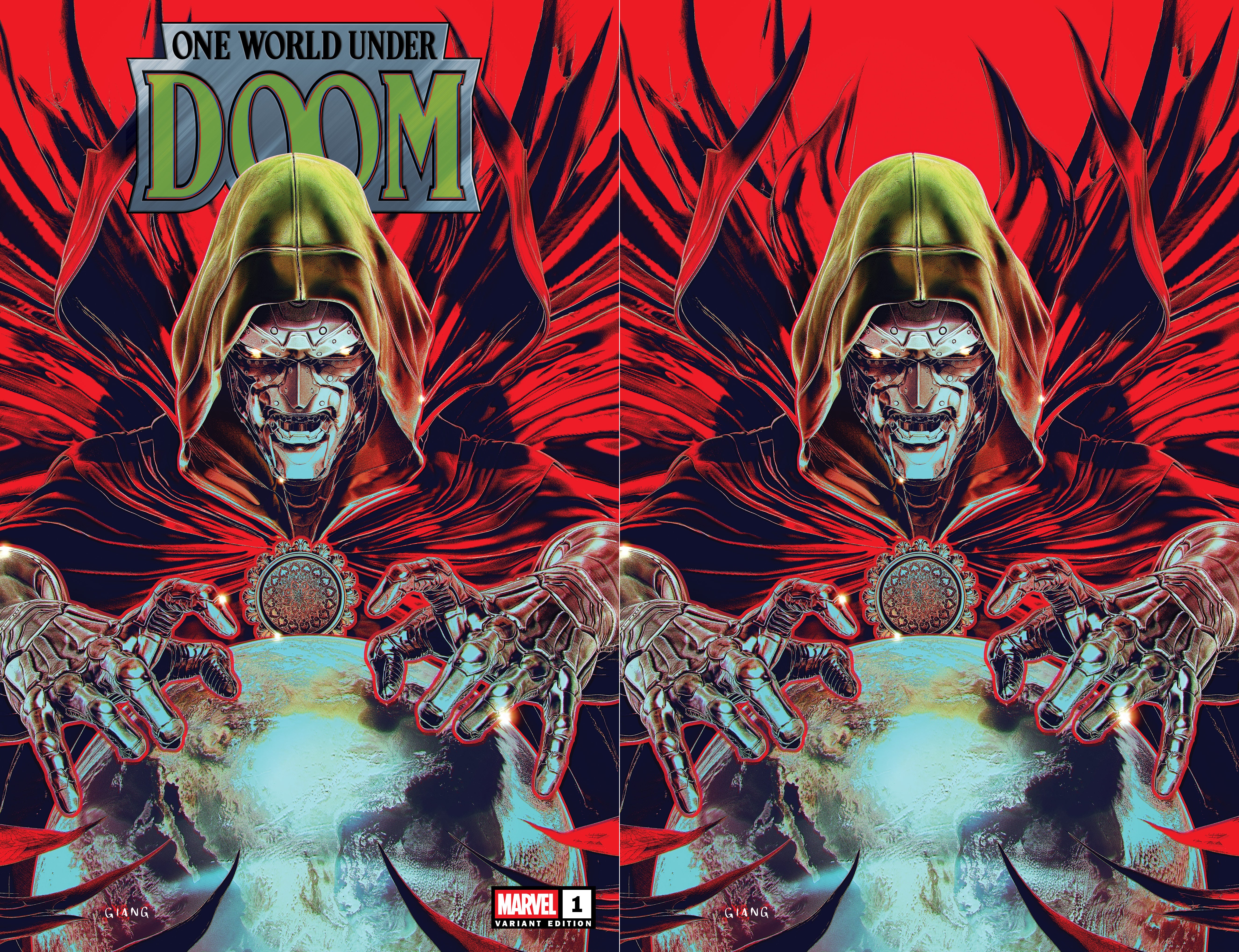 ONE WORLD UNDER DOOM #1 JOHN GIANG NEGATIVE BLEED EXCLUSIVE VARIANT COVERS 02-12-25