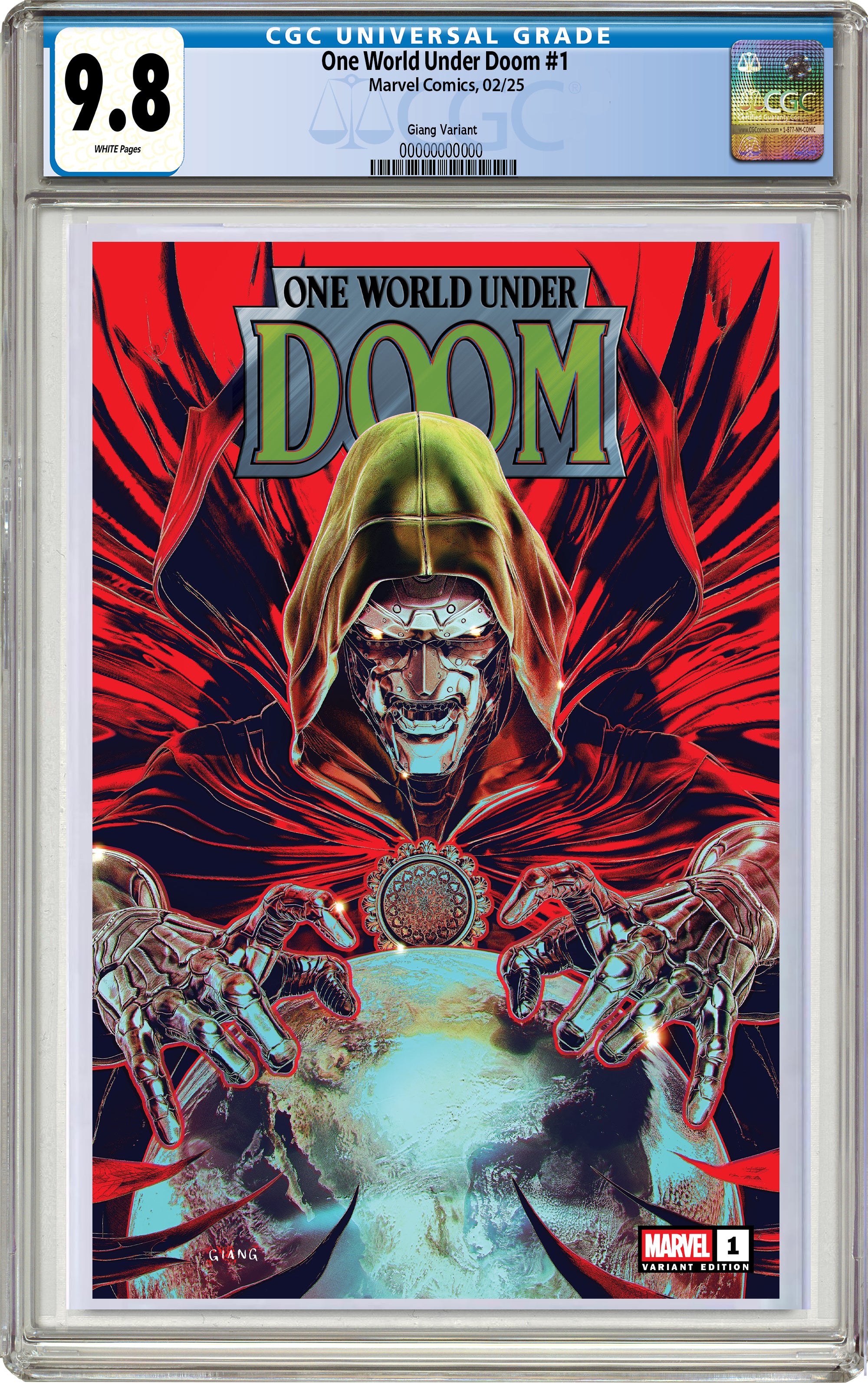 ONE WORLD UNDER DOOM #1 JOHN GIANG NEGATIVE BLEED EXCLUSIVE VARIANT COVERS 02-12-25