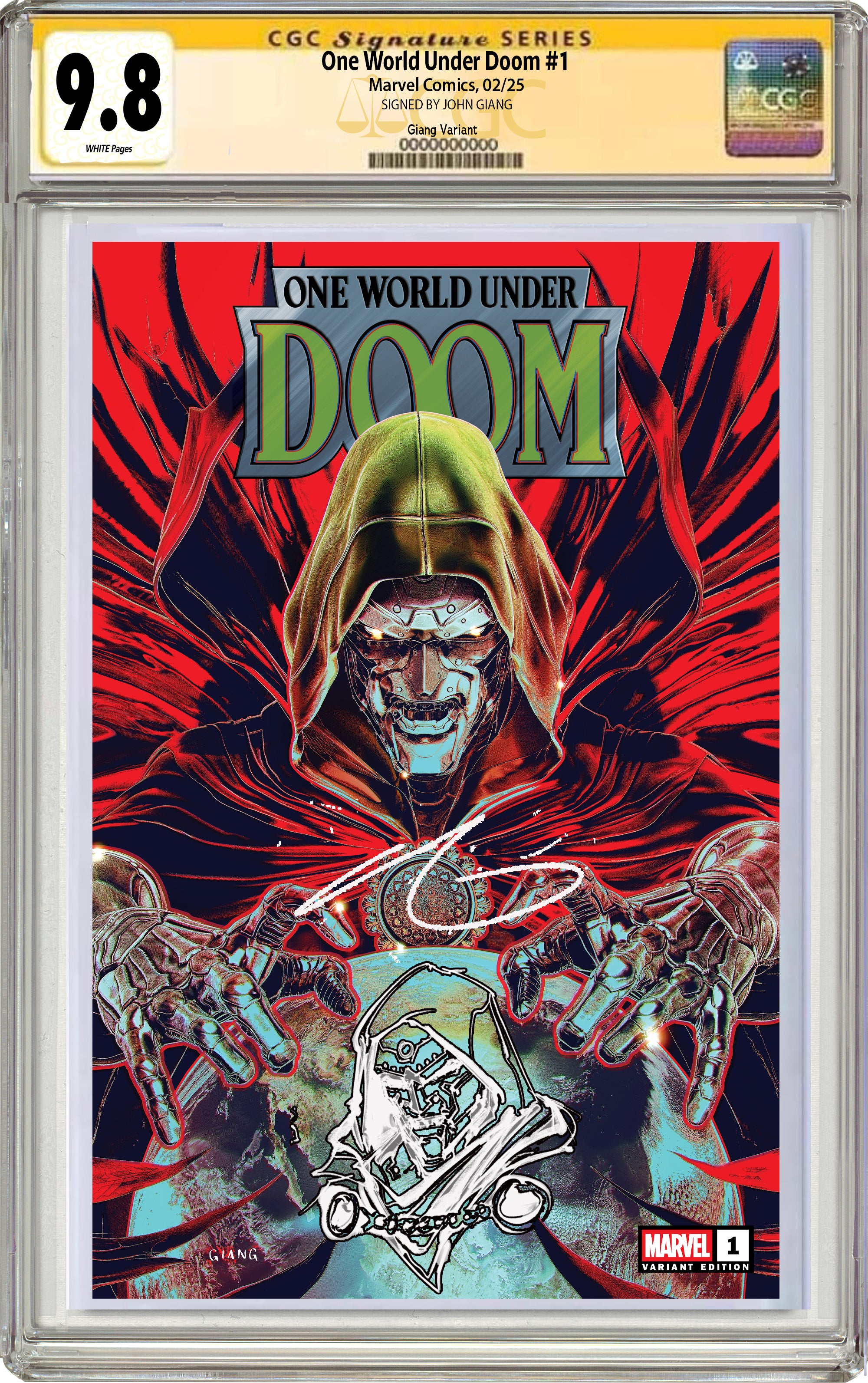 ONE WORLD UNDER DOOM #1 JOHN GIANG NEGATIVE BLEED EXCLUSIVE VARIANT COVERS 02-12-25