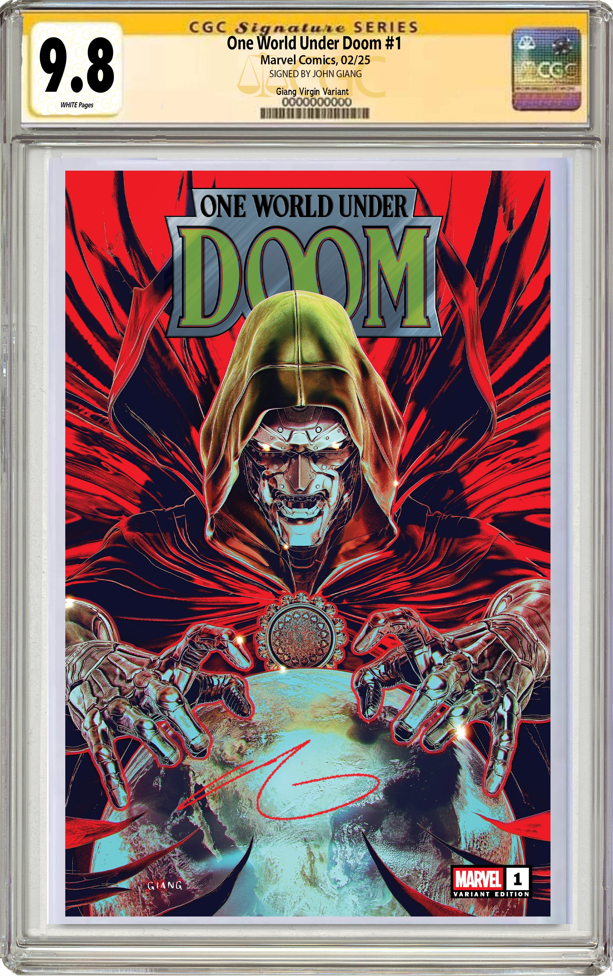 ONE WORLD UNDER DOOM #1 JOHN GIANG NEGATIVE BLEED EXCLUSIVE VARIANT CO