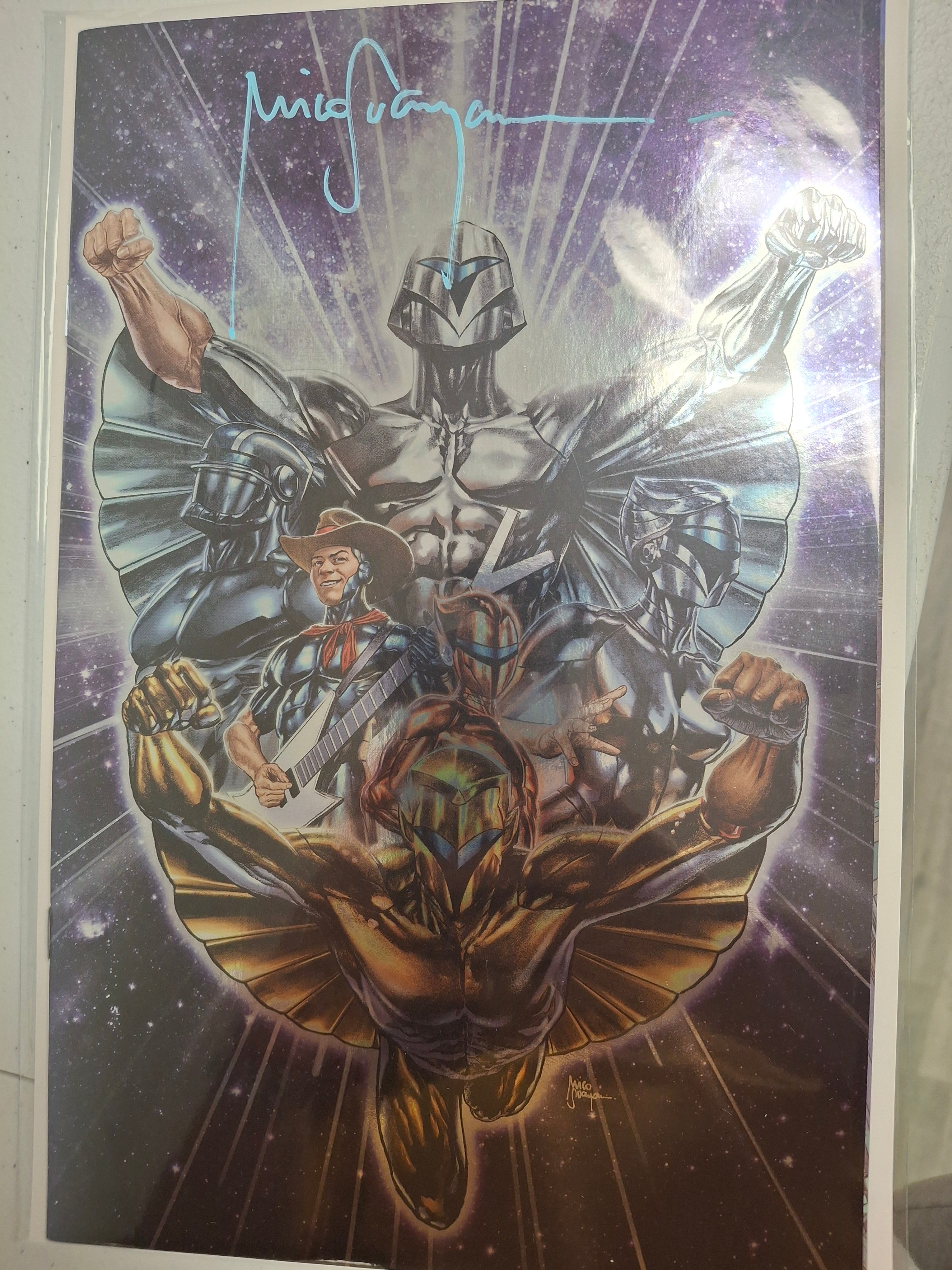 SILVERHAWKS #1 FOIL SURPRISE DROP (MASKED) SIGNED BY MICO W/COA (SS7)
