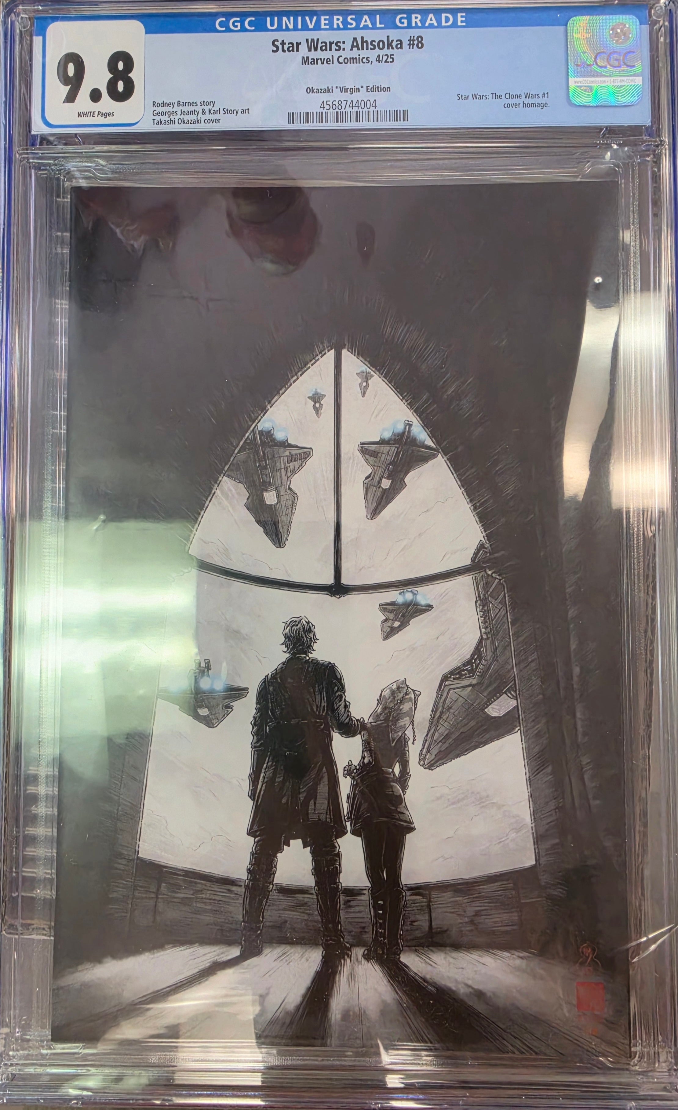 STAR WARS: AHSOKA #8 TAKASHI OKAZAKI LIMITED EDITION EXCLUSIVE VARIANT CVR B VIRGIN CGC 9.8 - 02-19-25 (C24)