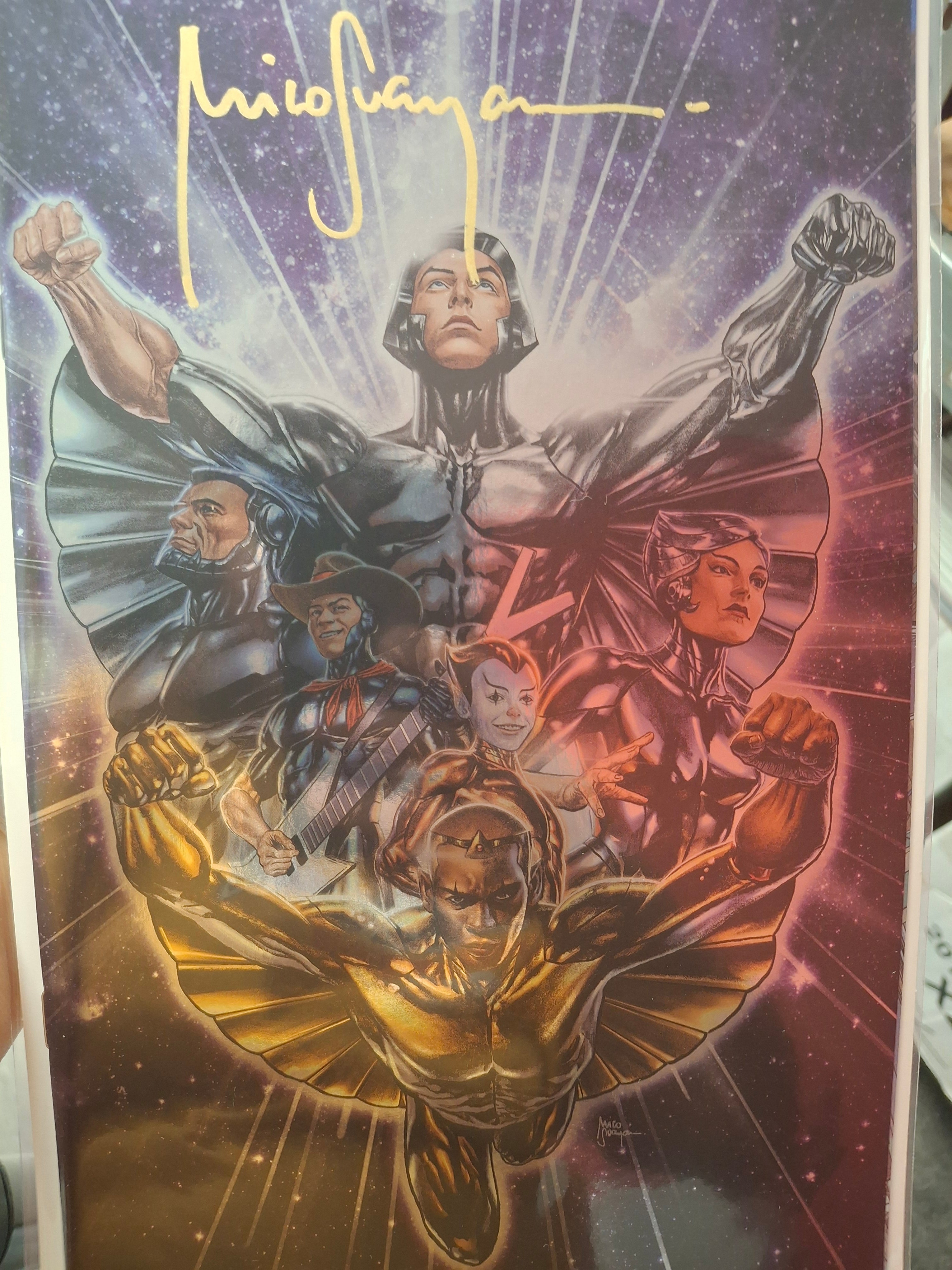 SILVERHAWKS #1 FOIL SURPRISE DROP (UNMASKED) SIGNED BY MICO W/COA (SS7)