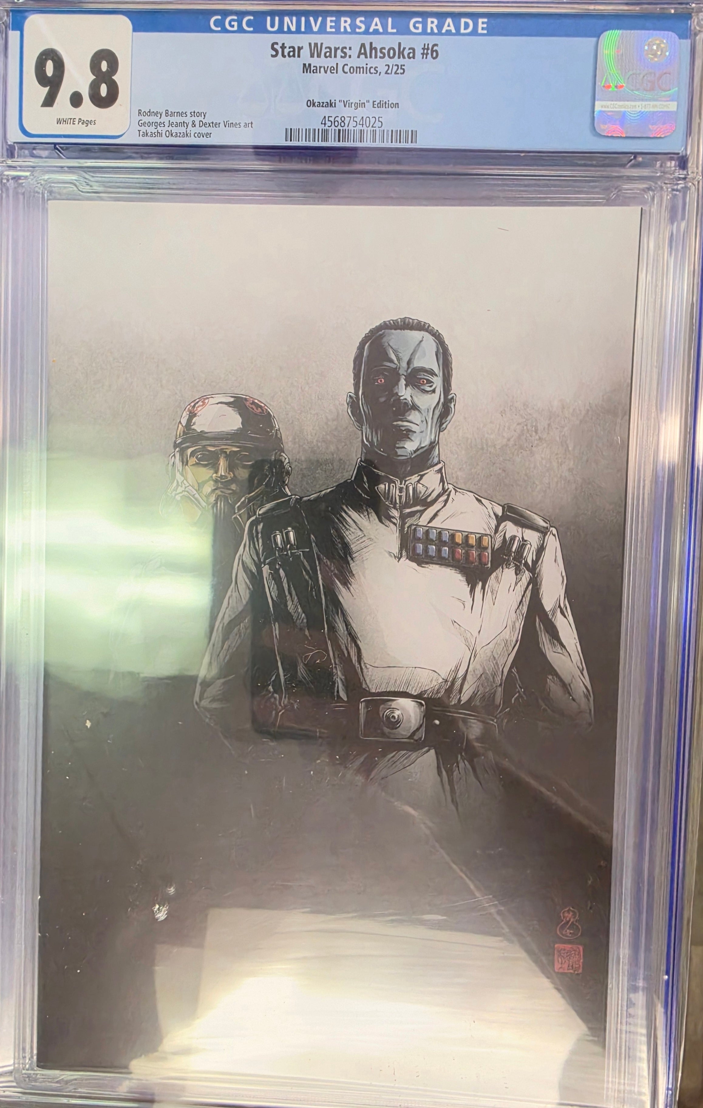 STAR WARS: AHSOKA #6 TAKASHI OKAZAKI LIMITED EDITION EXCLUSIVE VARIANT VIRGIN CGC 9.8 - 12-18-24 (C28)