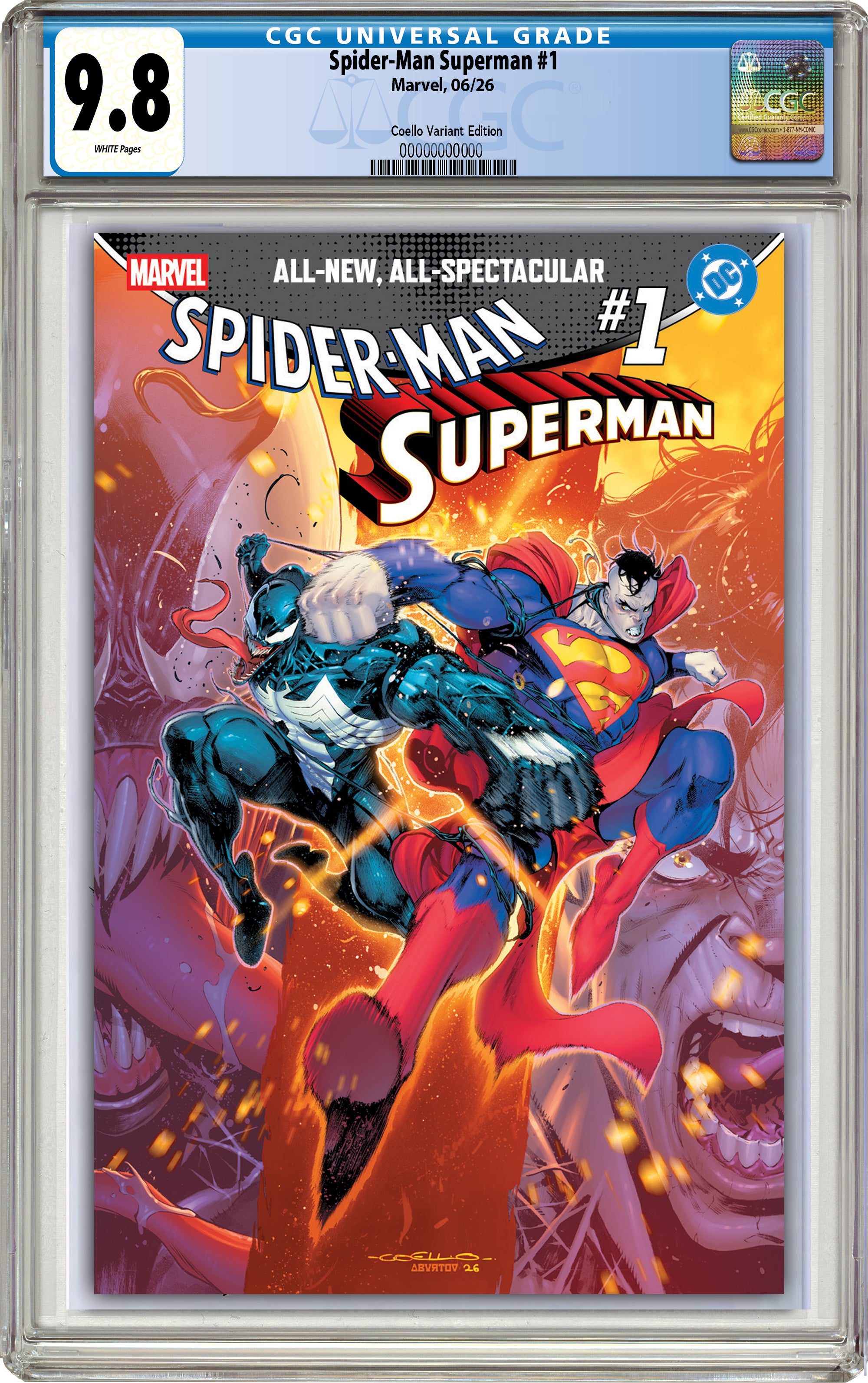MARVEL/DC: SPIDER-MAN/SUPERMAN #1 IBAN COELLO FANEXPO PHILLY EXCLUSIVE