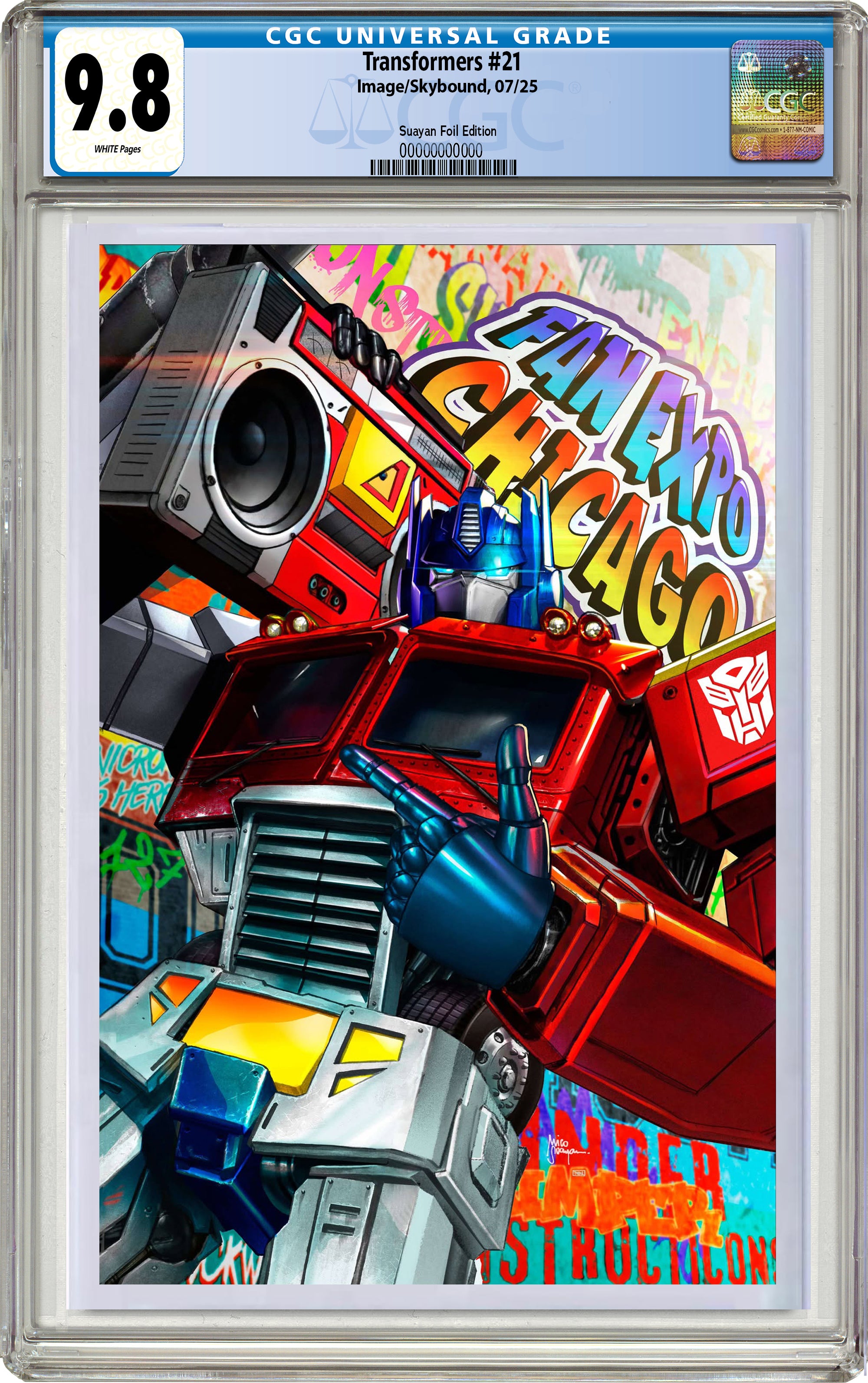 TRANSFORMERS #21 MICO SUAYAN FANEXPO CHICAGO HIP-HOP FOIL EDITION.