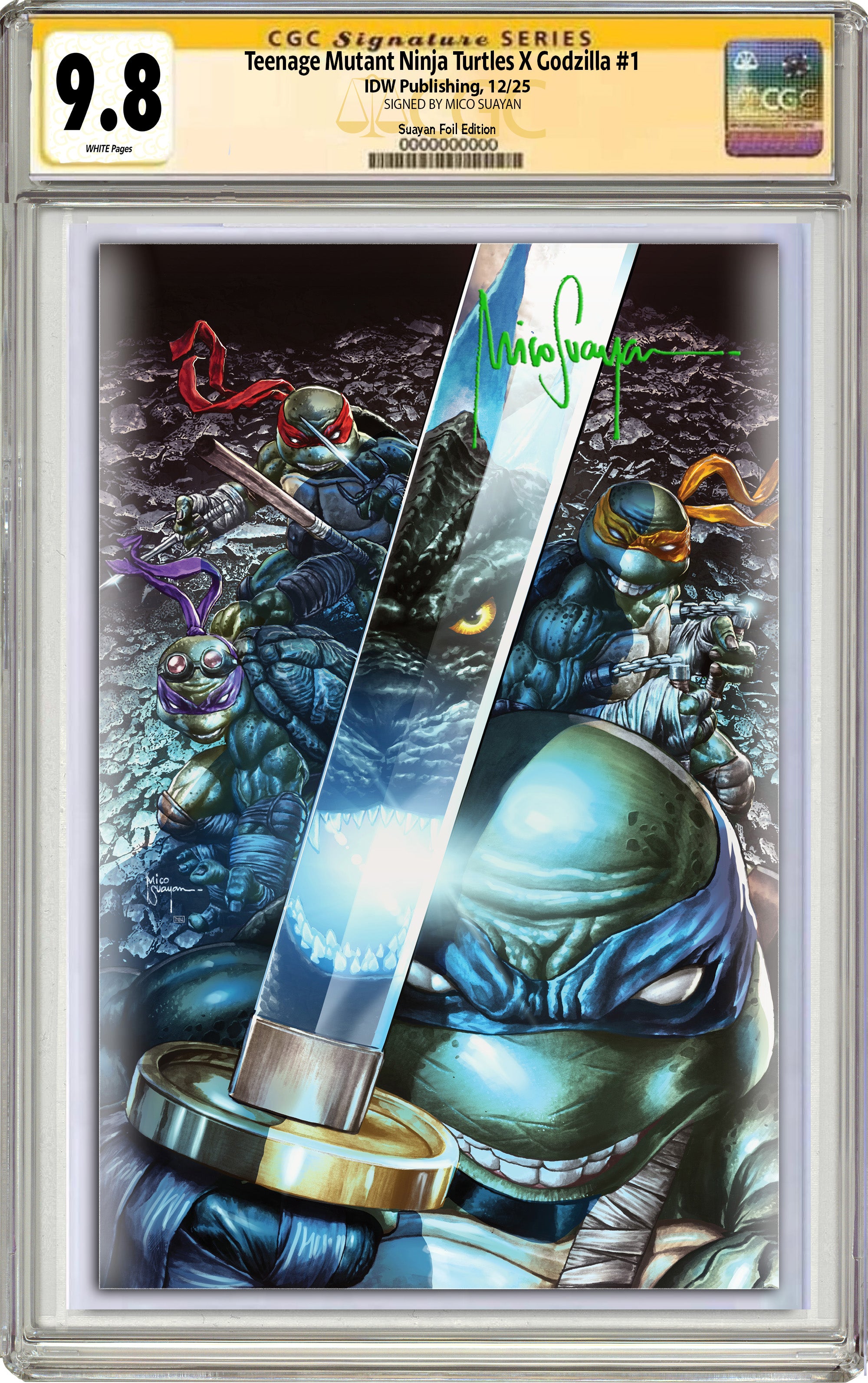 TEENAGE MUTANT NINJA TURTLES X GODZILLA #1 MICO SUAYAN SGCC EXCLUSIVE