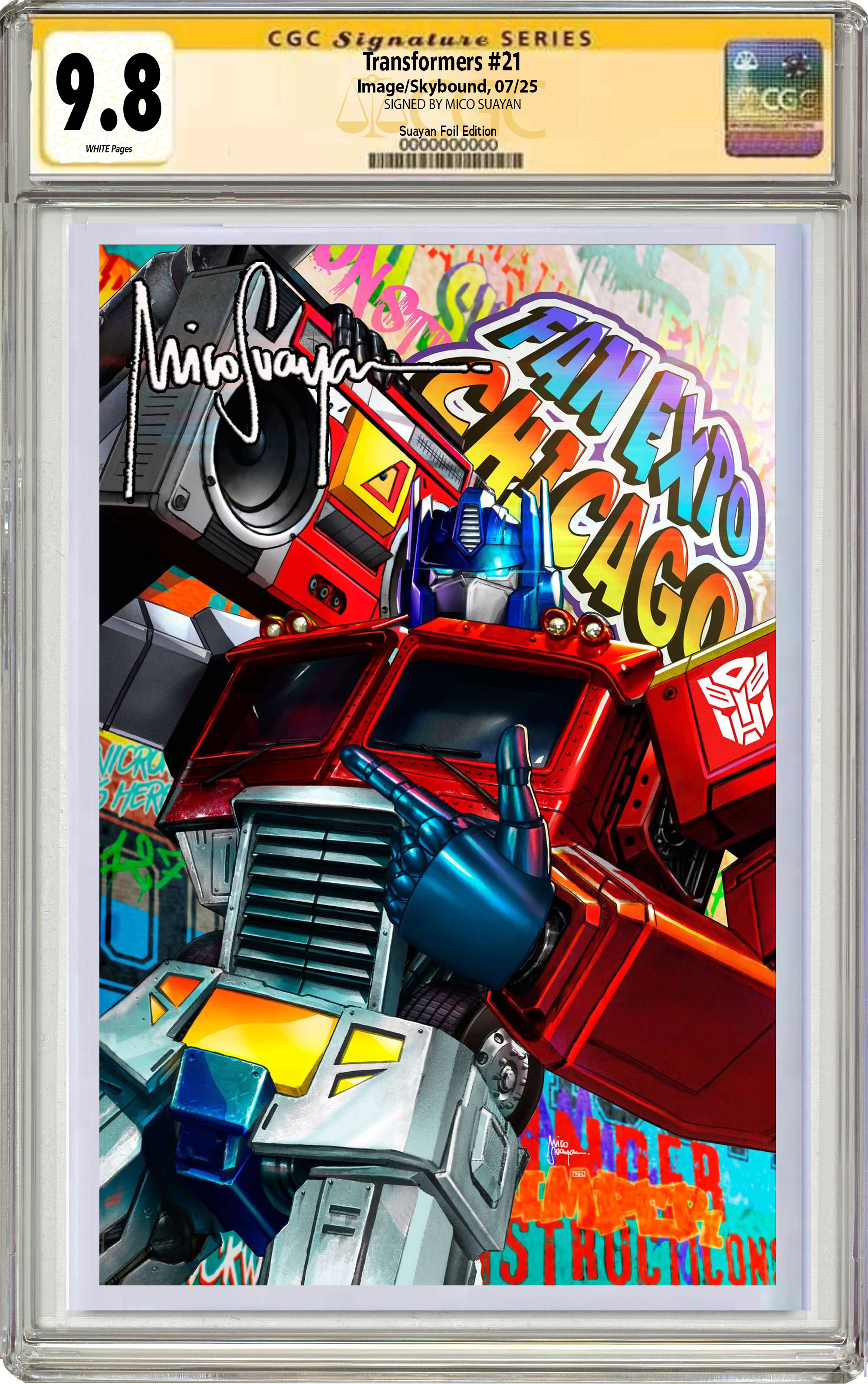 TRANSFORMERS #21 MICO SUAYAN FANEXPO CHICAGO HIP-HOP FOIL EDITION.