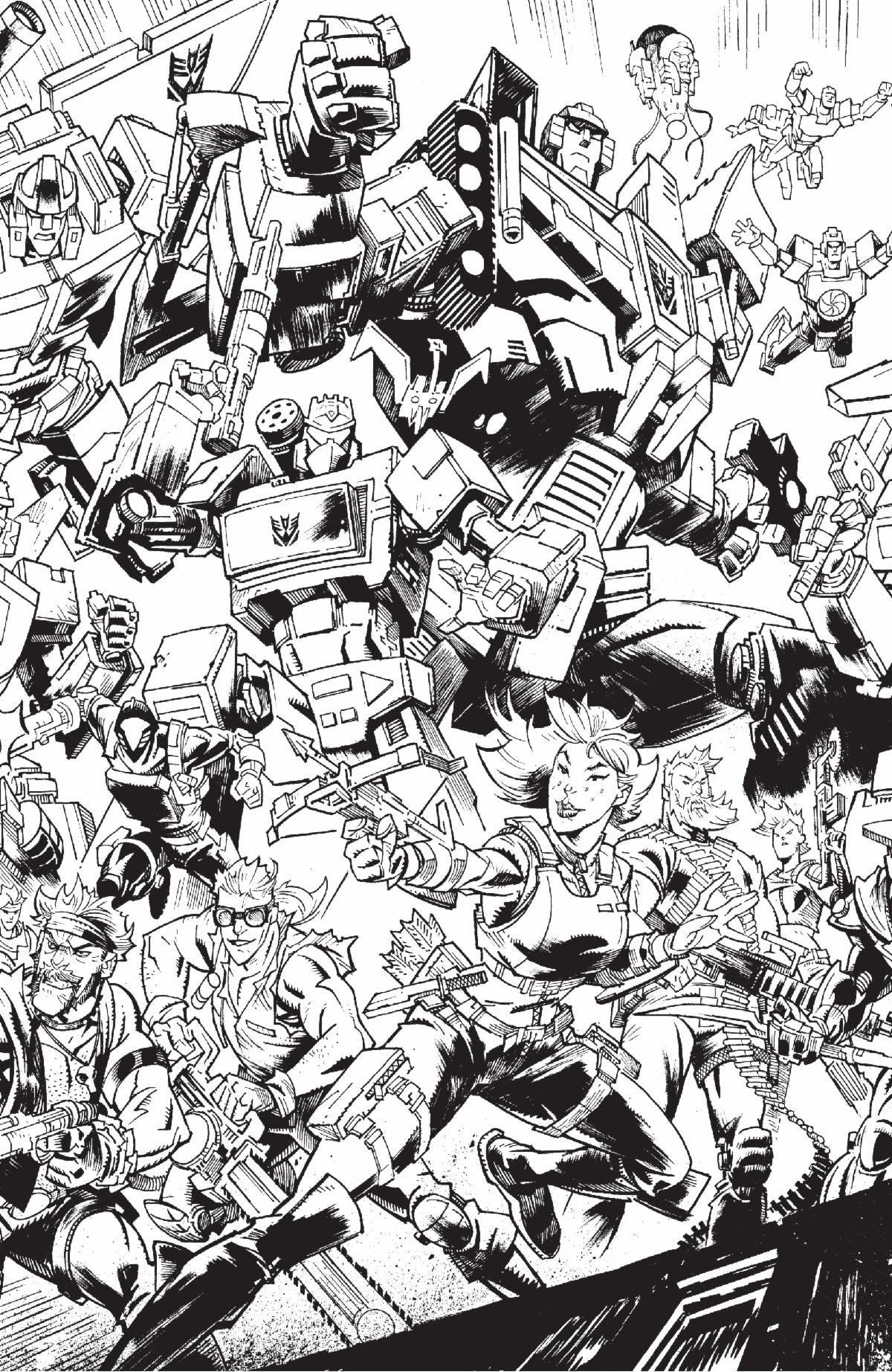 Transformers #9 Cover G (B&W Howard Energon Universe Anniversary Variant) - Comic Book Transformers #9 Cover G (B&W Howard Energon Universe Anniversary Variant) - Comic Book
