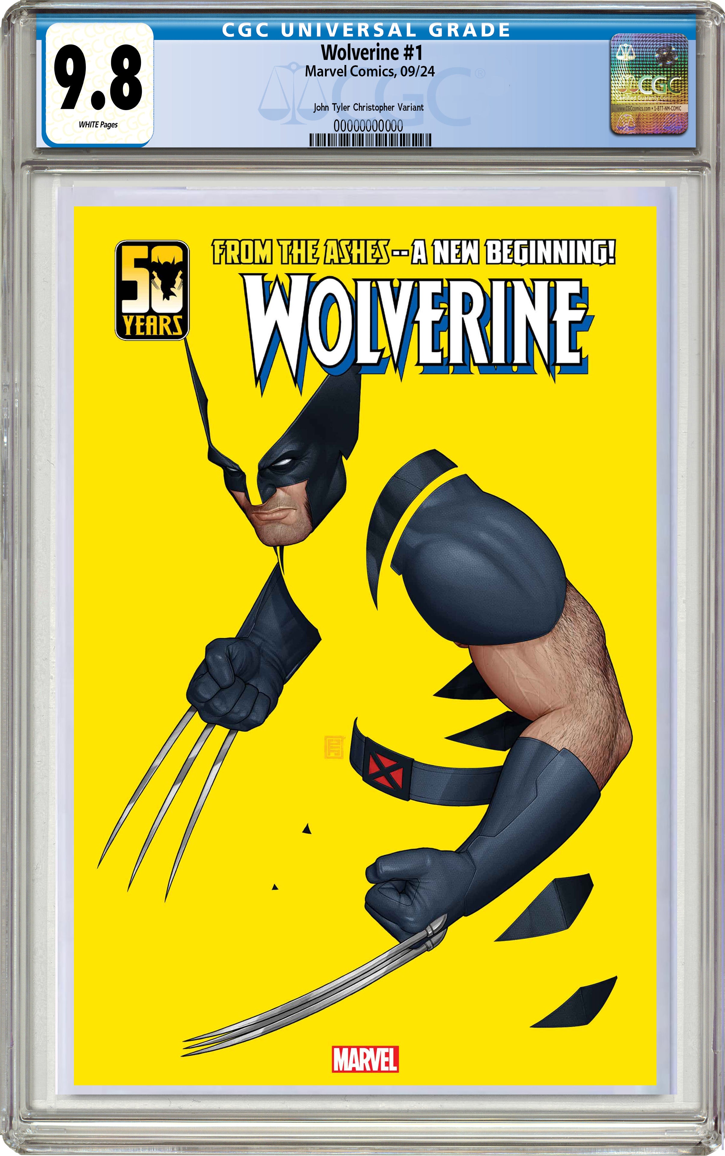 WOLVERINE #1 JOHN TYLER CHRISTOPHER NEGATIVE SPACE VARIANT RAW & GRADED OPTIONS STOCK DATE: 09-11-24