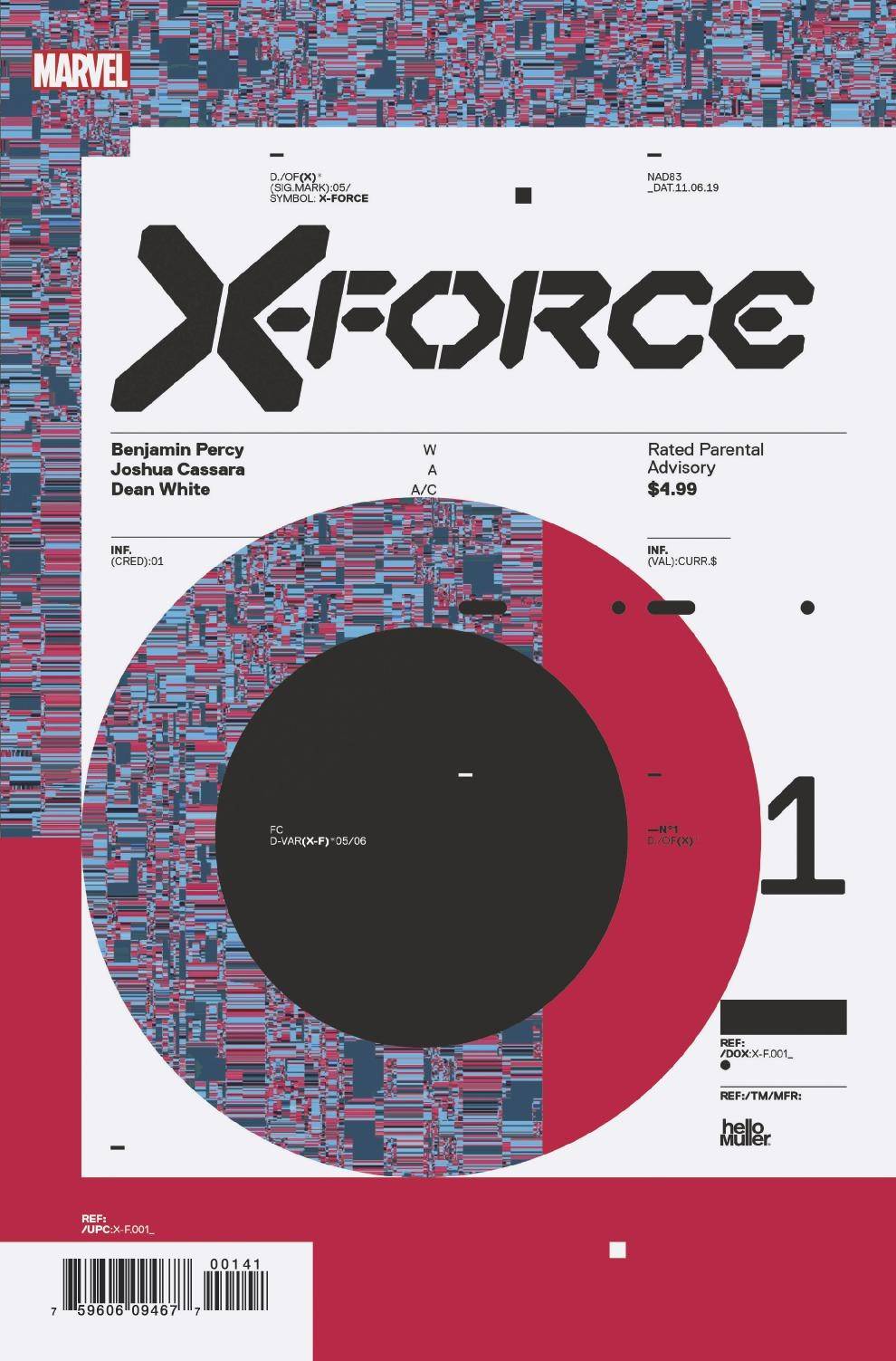 X-FORCE #1 MULLER DESIGN 1:10 VARIANT DX11/06/19 FOC 10/14/19