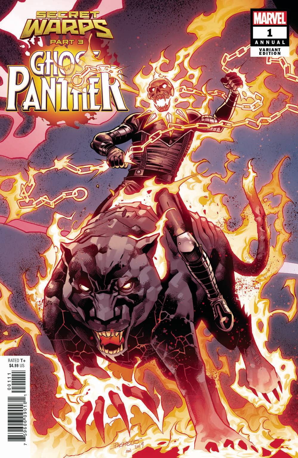 SECRET WARPS GHOST PANTHER ANNUAL #1 PACHECO CONNECTING VARIANT 07/17/19 FOC 06/24/19
