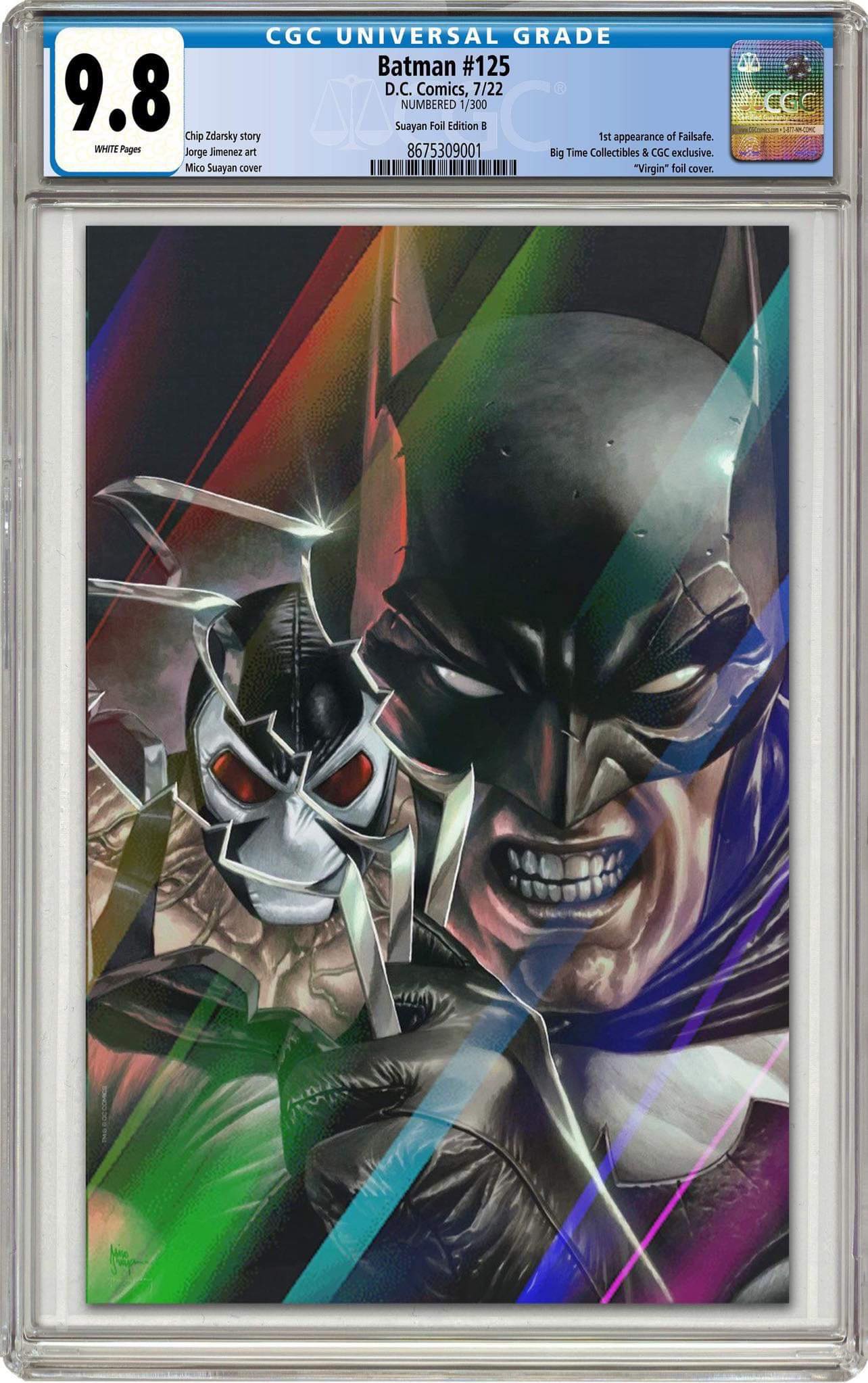 BATMAN #125 MICO SUAYAN CGC EXCLUSIVE FOIL VARIANT COVERS CGC 9.8 LIMITED TO 300 COPIES