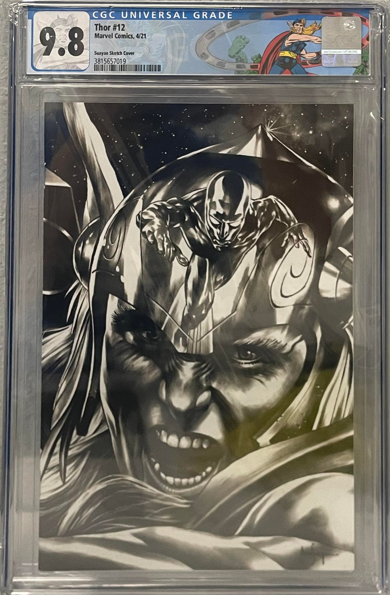 THOR #12 MICO SUAYAN EXCLUSIVE MYSTERY BOX SKETCH VARIANT CGC 9.8 W/RETIRED THOR CUSTOM LABEL