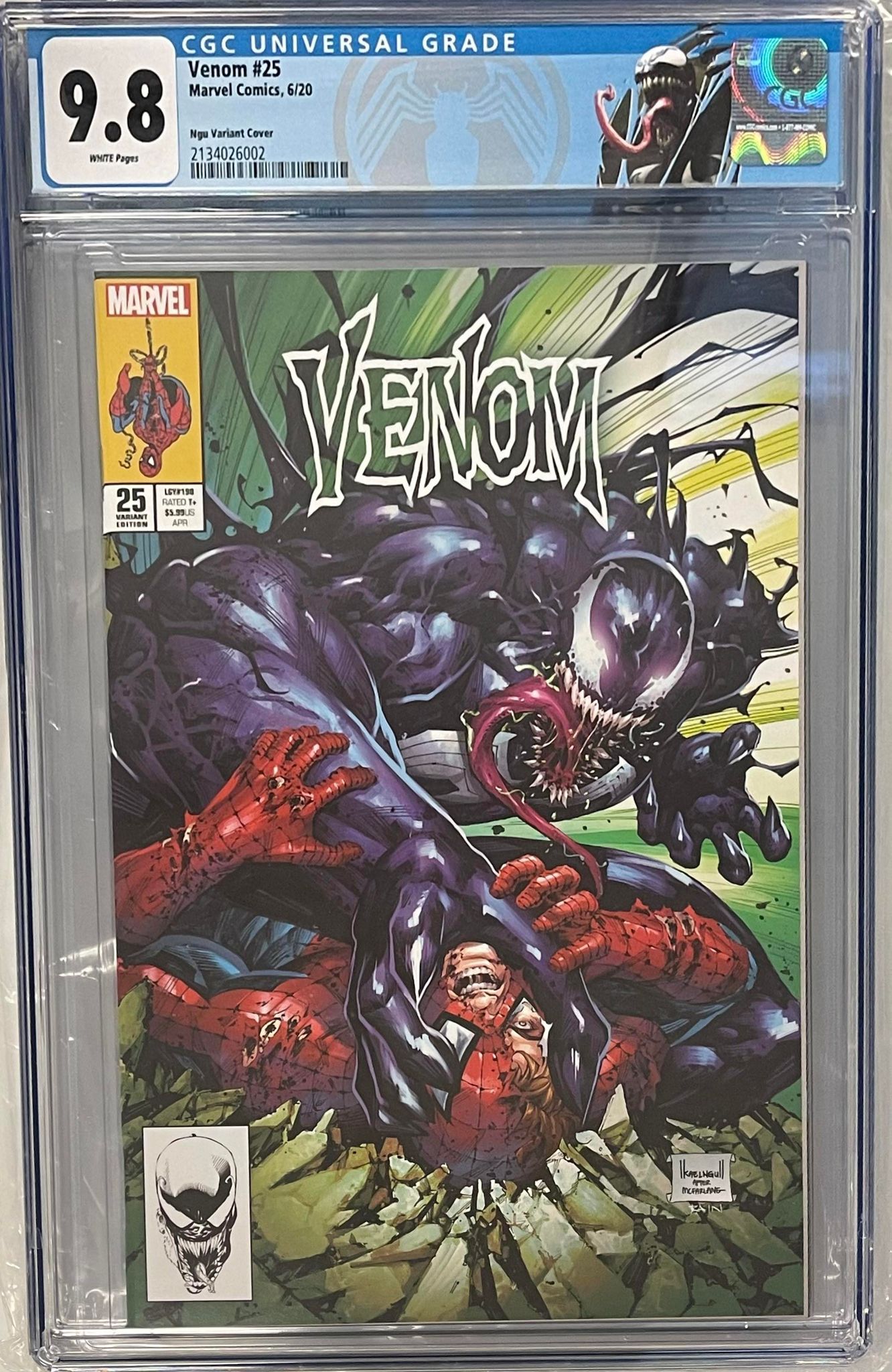 VENOM #25 KAEL NGU EXCLUSIVE VARIANT CGC 9.8 W/RETIRED VENOM CUSTOM LA