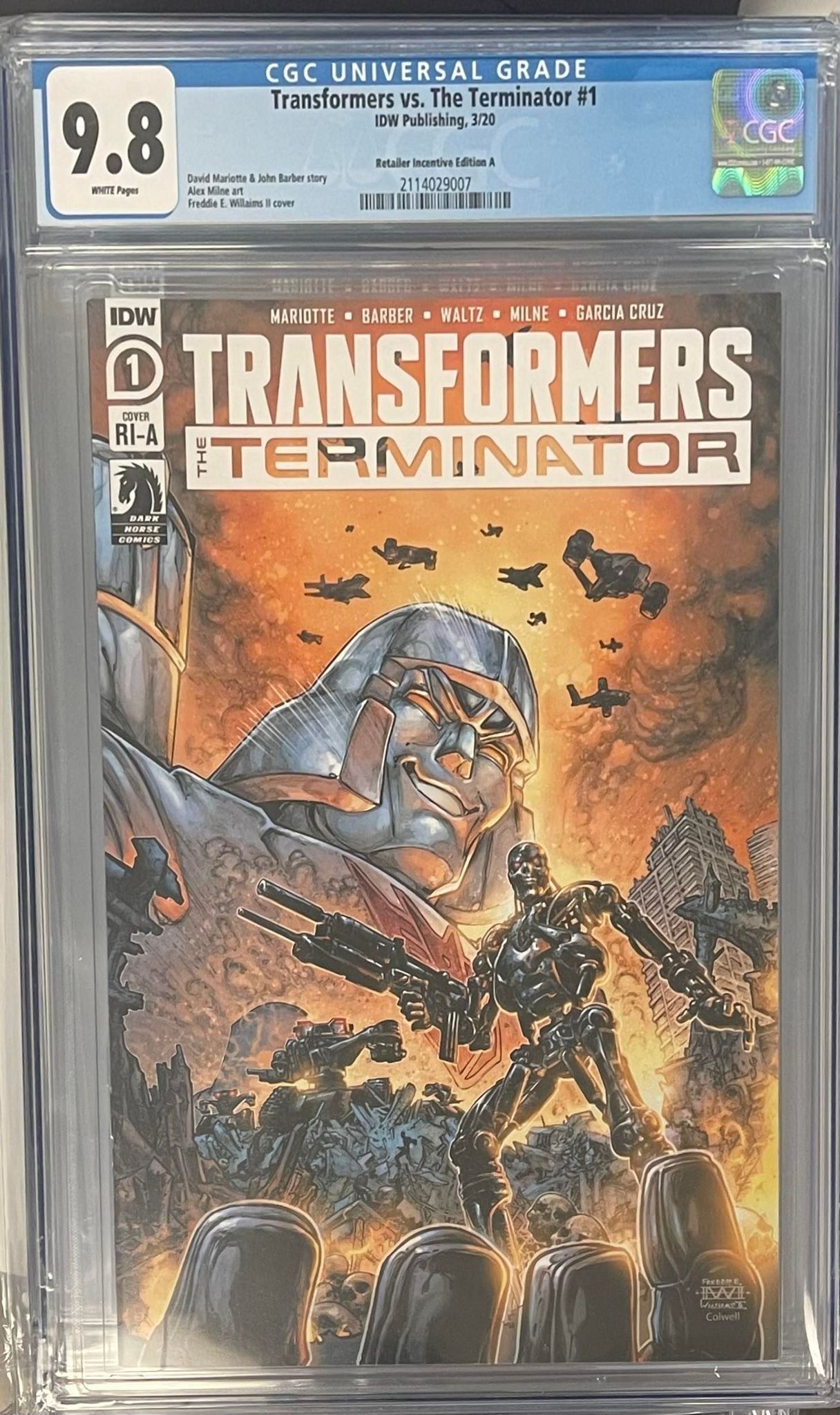 Transformers VS Terminator #1 Williams 1:10 Variant CGC 9.8
