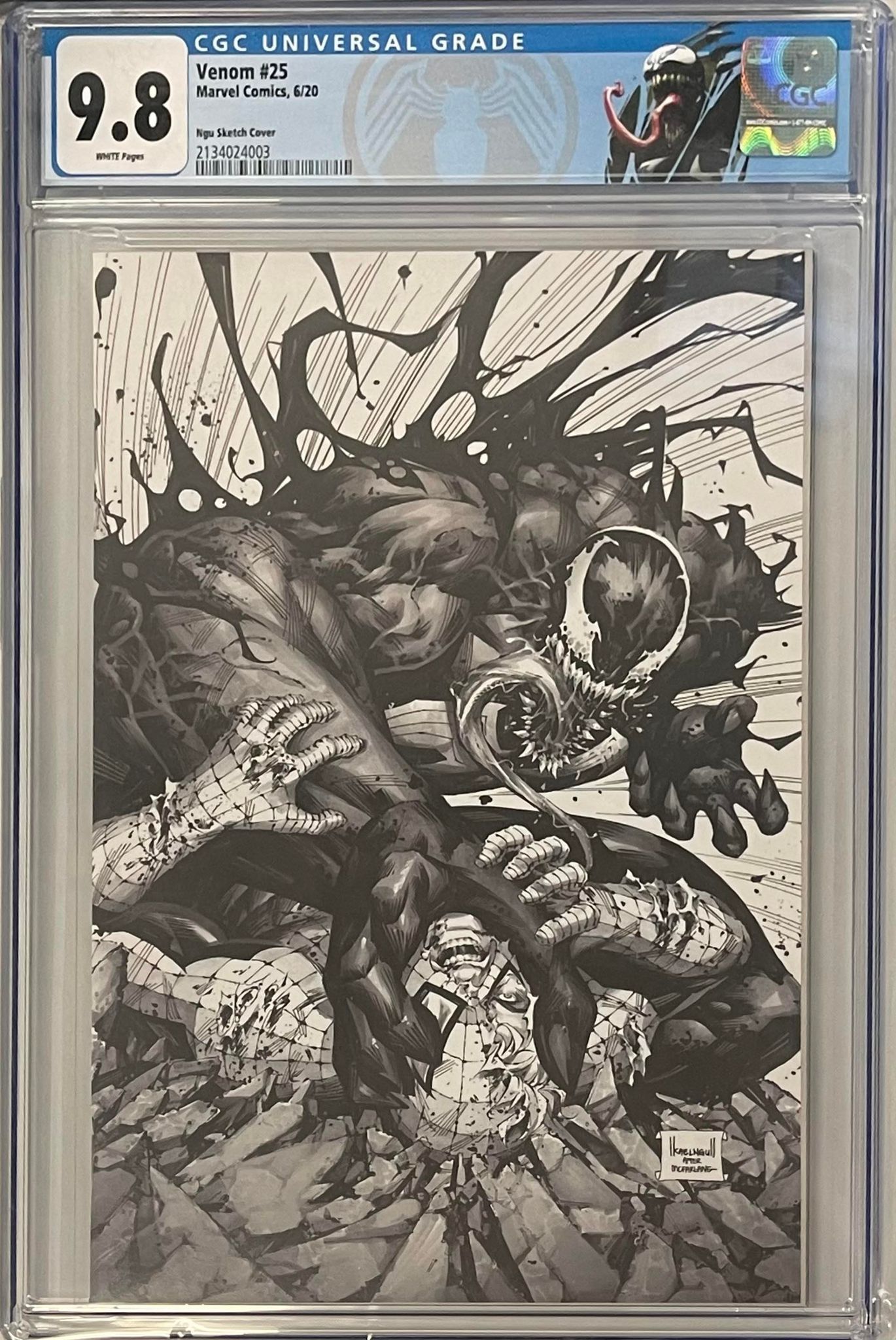 VENOM #25 KAEL NGU EXCLUSIVE SKETCH VARIANT CGC 9.8 W/RETIRED VENOM CU