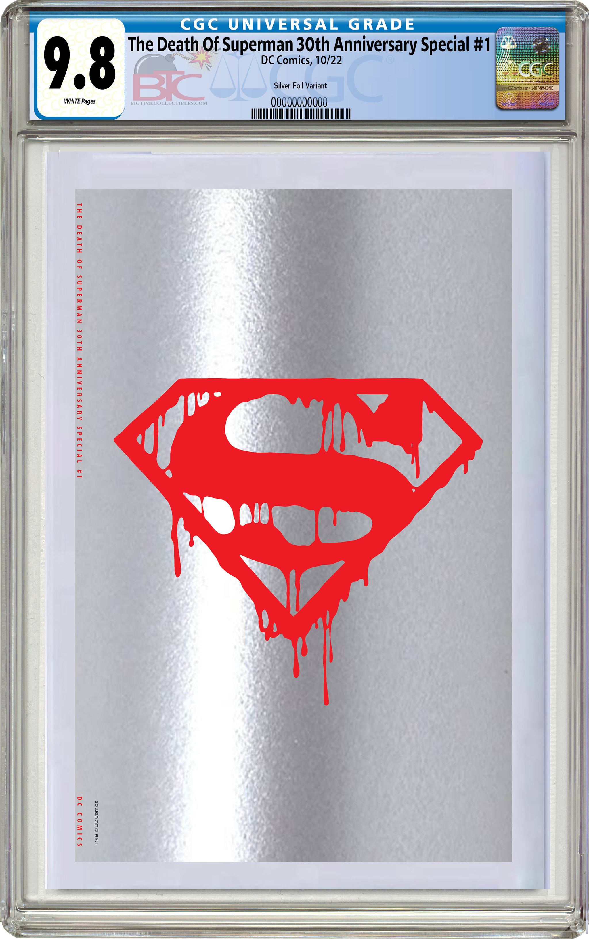 DEATH OF SUPERMAN 30TH ANNIVERSARY SPECIAL #1 BTC EXCLUSIVE SILVER FOIL EDITION