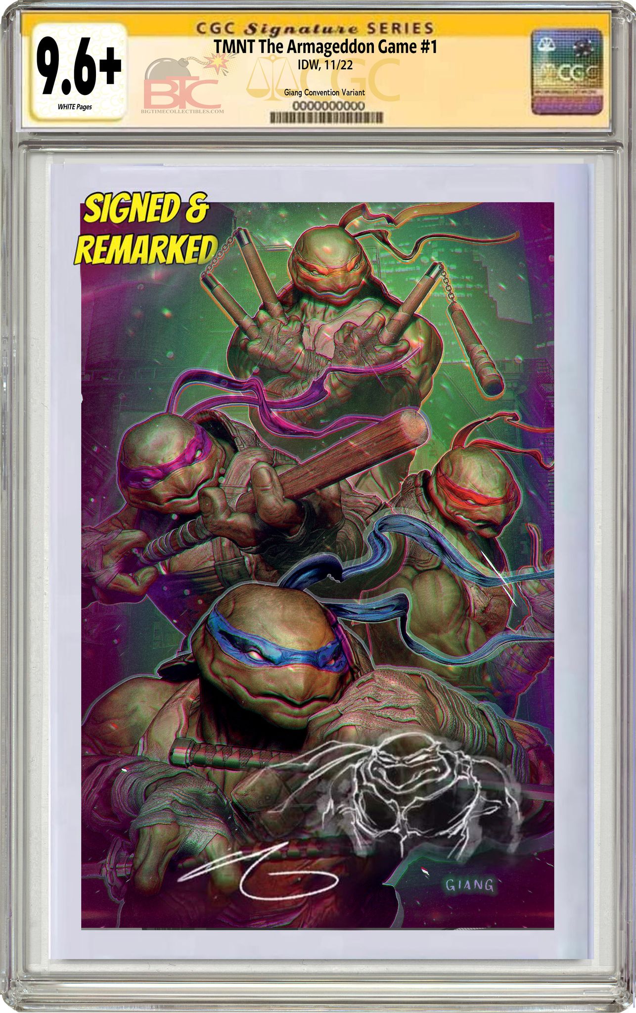 09/28/2022 TMNT ARMAGEDDON GAME #1 JOHN GIANG CONVENTION EXCLUSIVE VIRGIN VARIANT OPTIONS