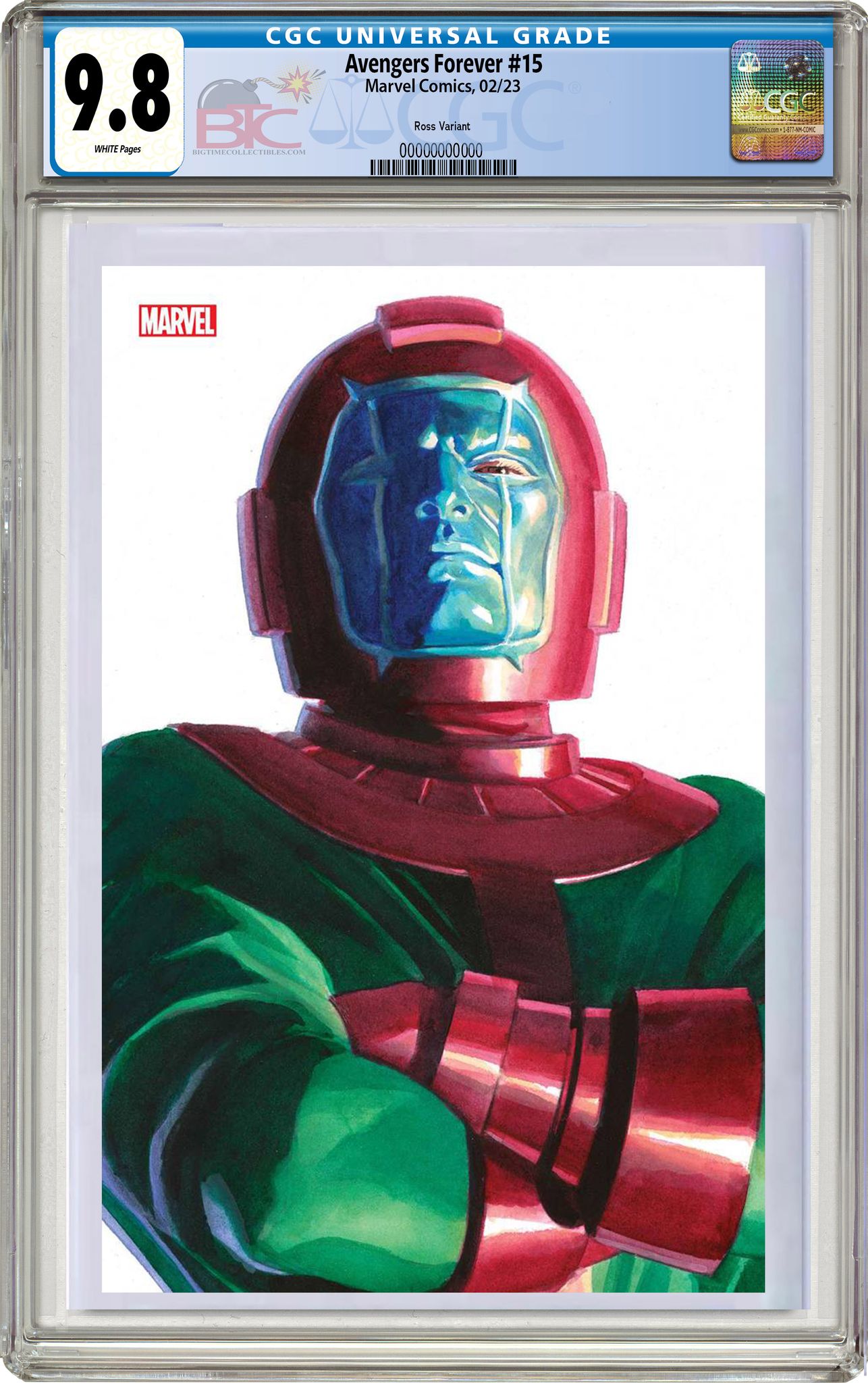 03/15/2023 AVENGERS FOREVER #15 ALEX ROSS TIMELESS KANG VIRGIN VARIANT CGC 9.8 (INSTOCK) C92