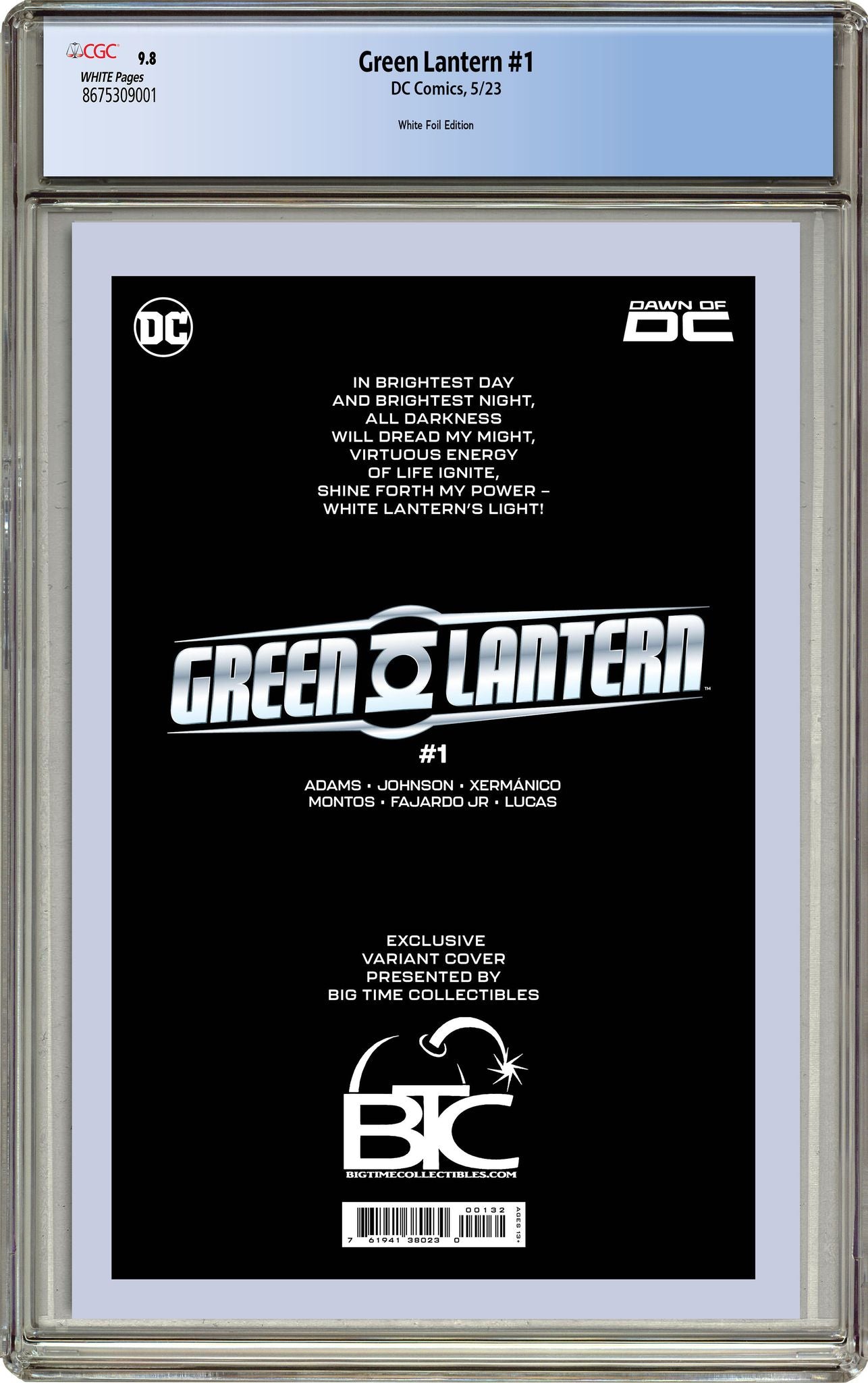 GREEN LANTERN #1 WHITE LANTERN SILVER FOIL EDITION RAW & GRADED OPTIONS - 5/9/2023