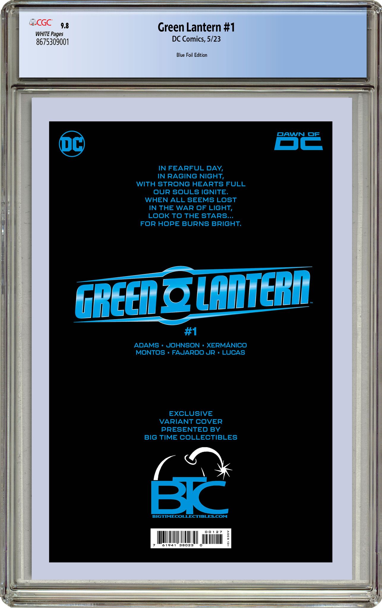 GREEN LANTERN #1 BLUE LANTERN FOIL EDITION RAW & GRADED OPTIONS - 5/9/